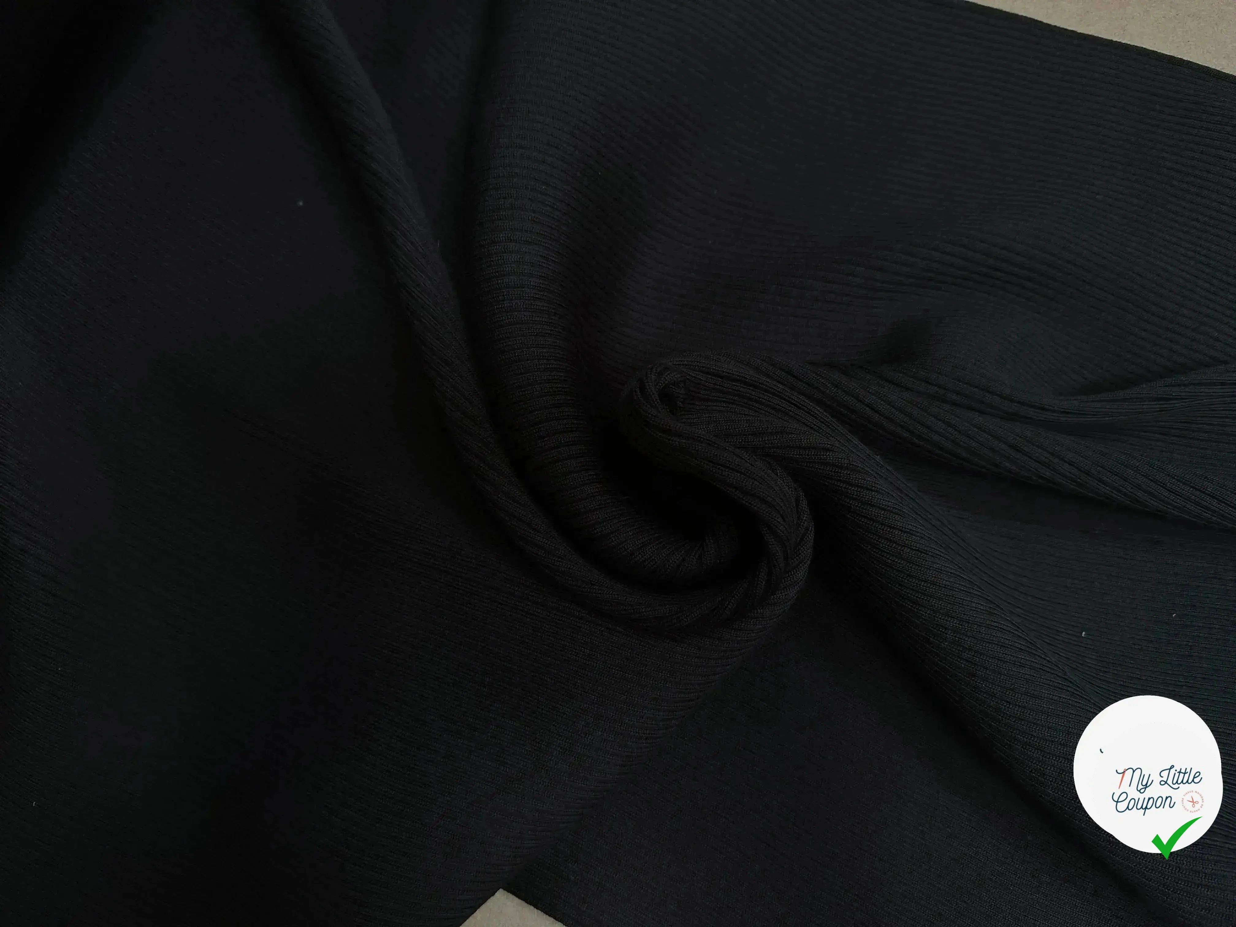 BORD CÔTE LOURD 100% ACRYLIQUE NOIR - My Little Coupon