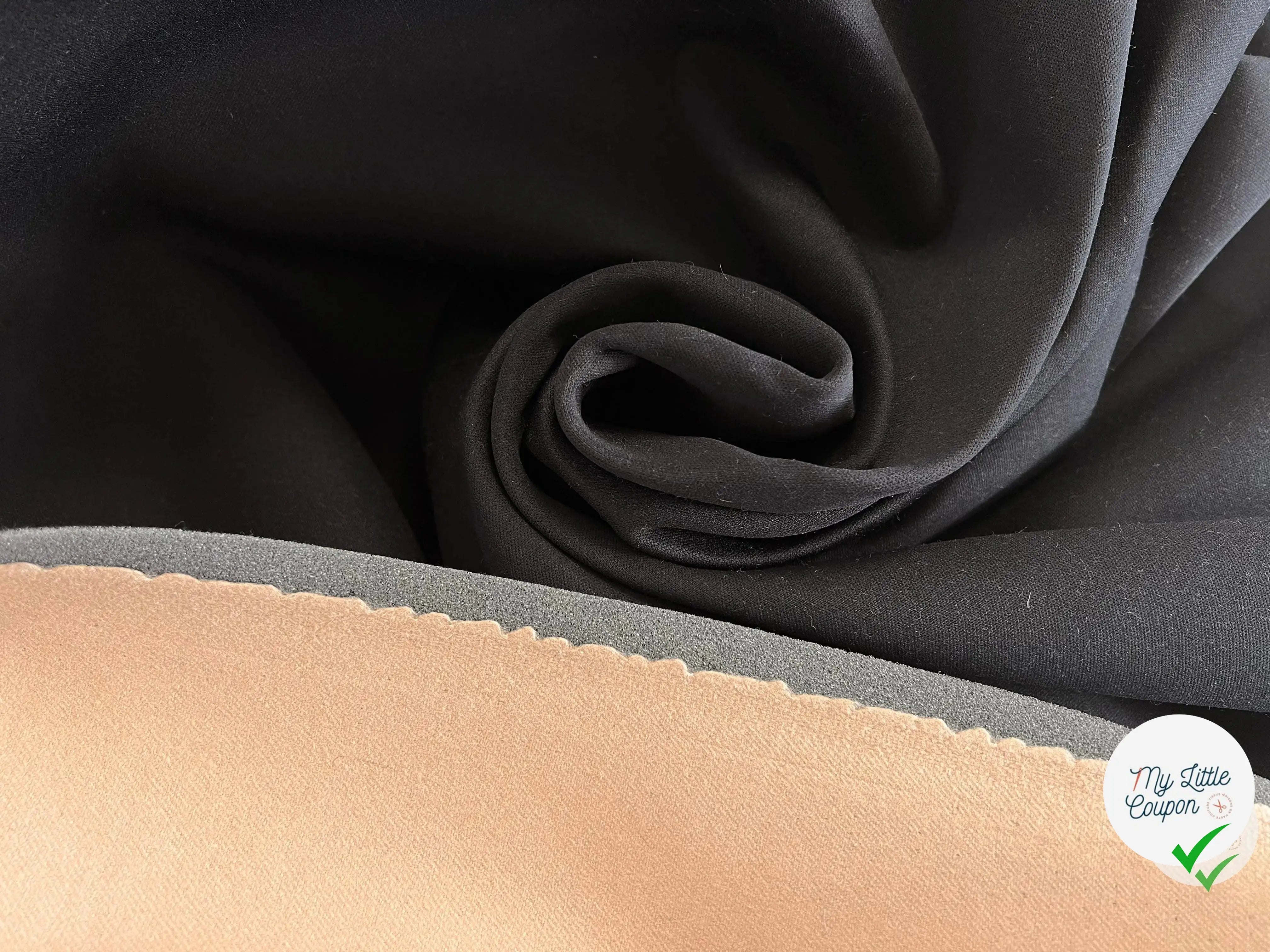 CABAN CONTERCOLLĂ MOUSSE NOIRE CAMEL - My Little Coupon - tissu - coudre