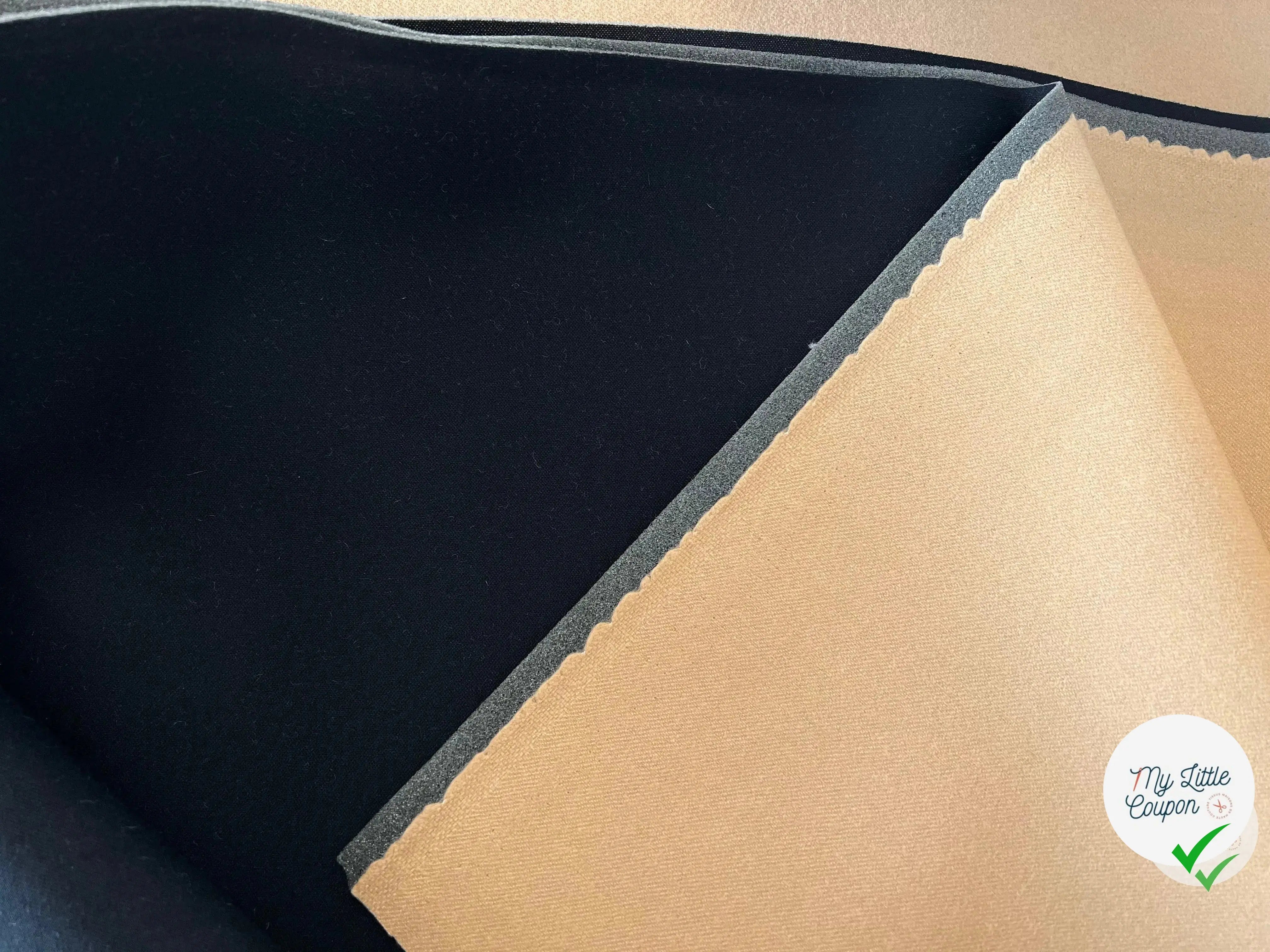 CABAN CONTERCOLLĂ MOUSSE NOIRE CAMEL - My Little Coupon - tissu - coudre