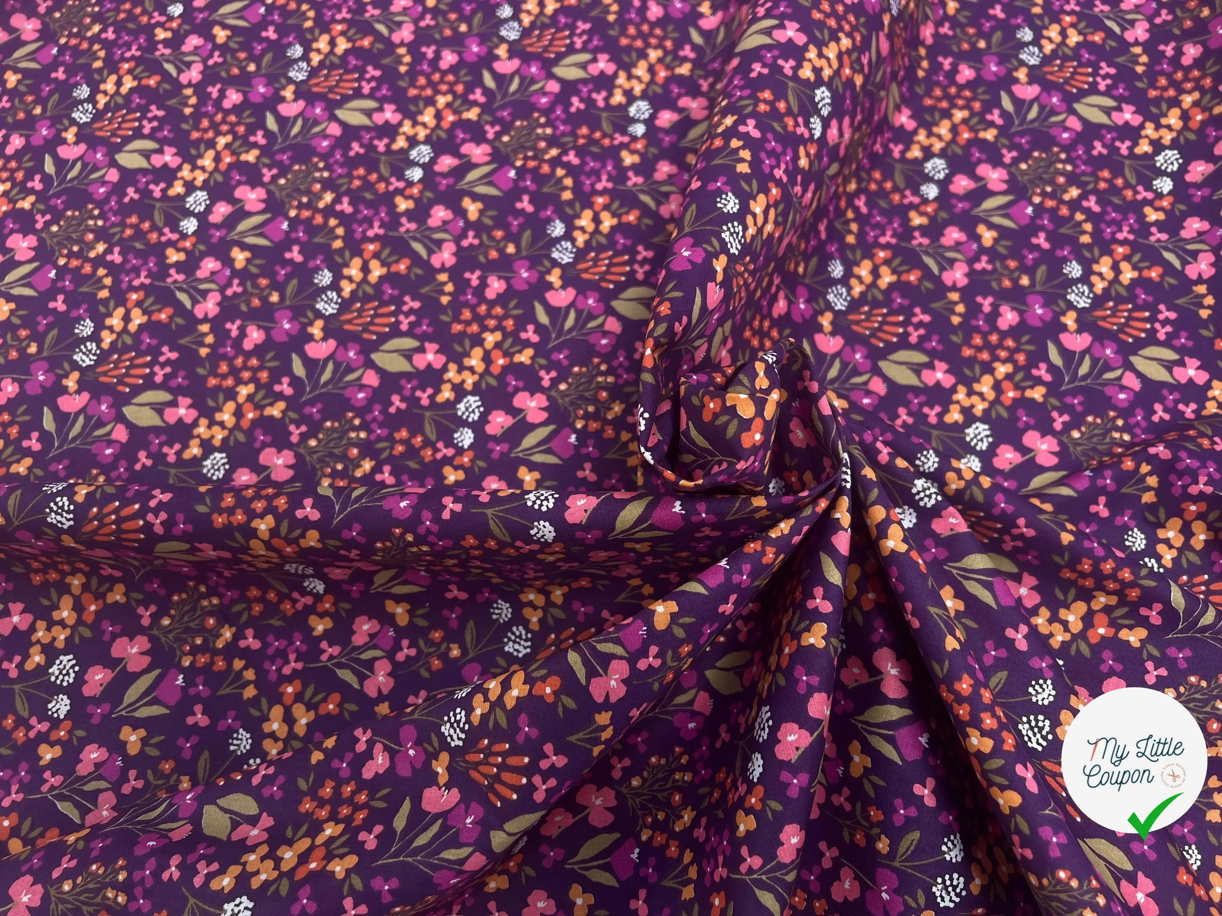 COTON IMPRIMÉ BIBURY VIOLET / JAUNE BIBURFJBE37ARL - My Little Coupon