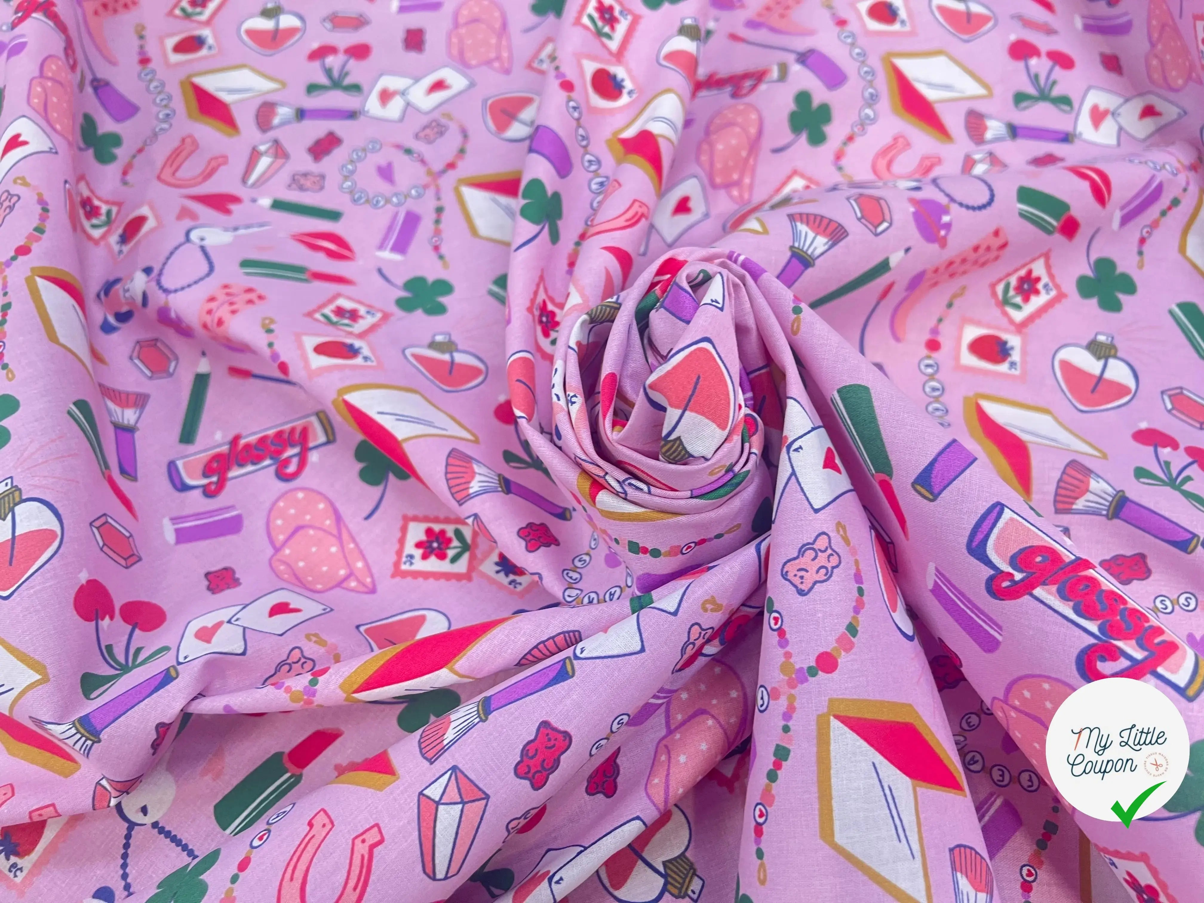 COTON IMRIMÉ KARMASH VIOLET / ROSE 1U L1 150 - My Little Coupon