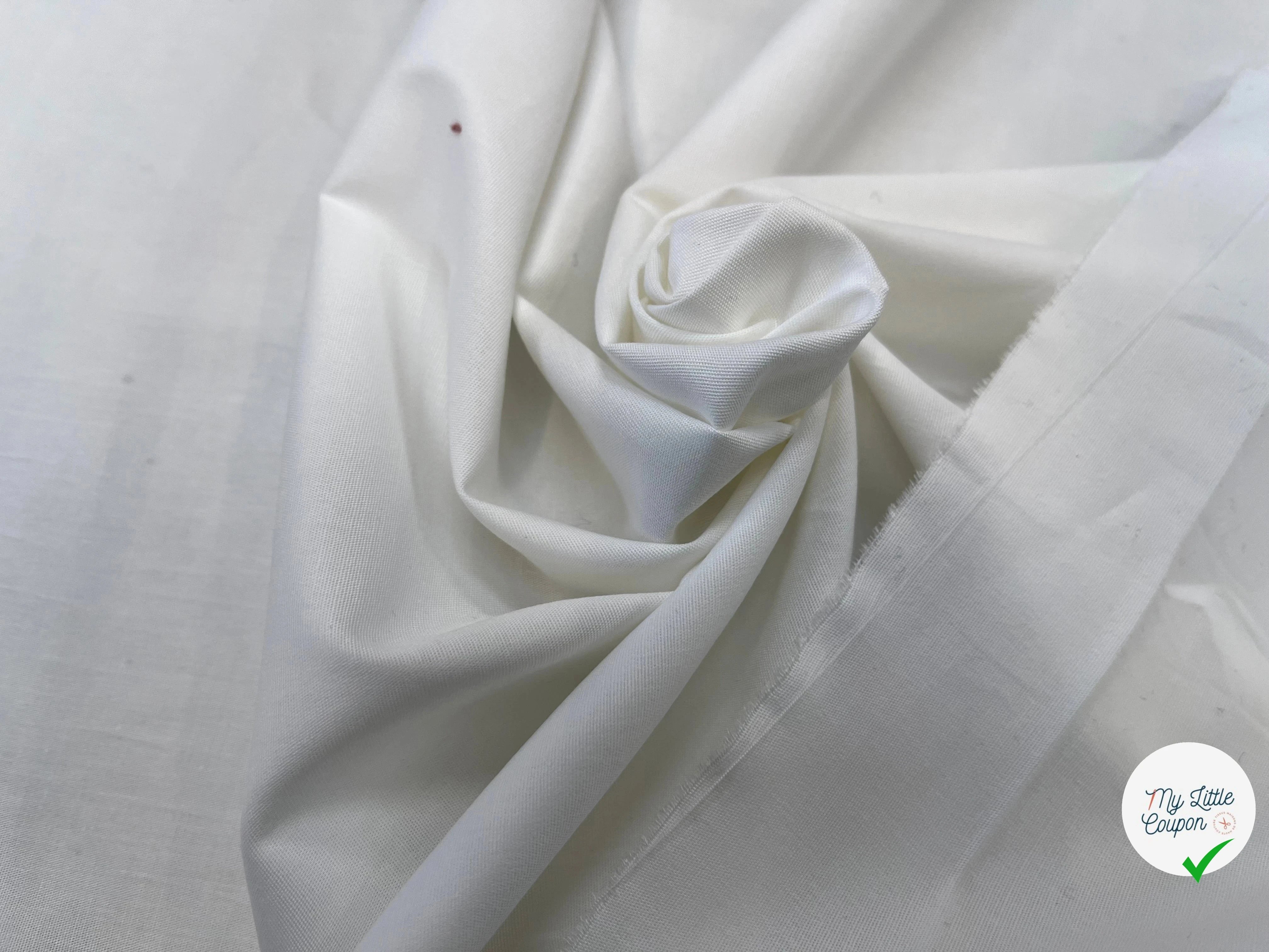 COTON POPELINE UNI BLANC SOUPLE - My Little Coupon