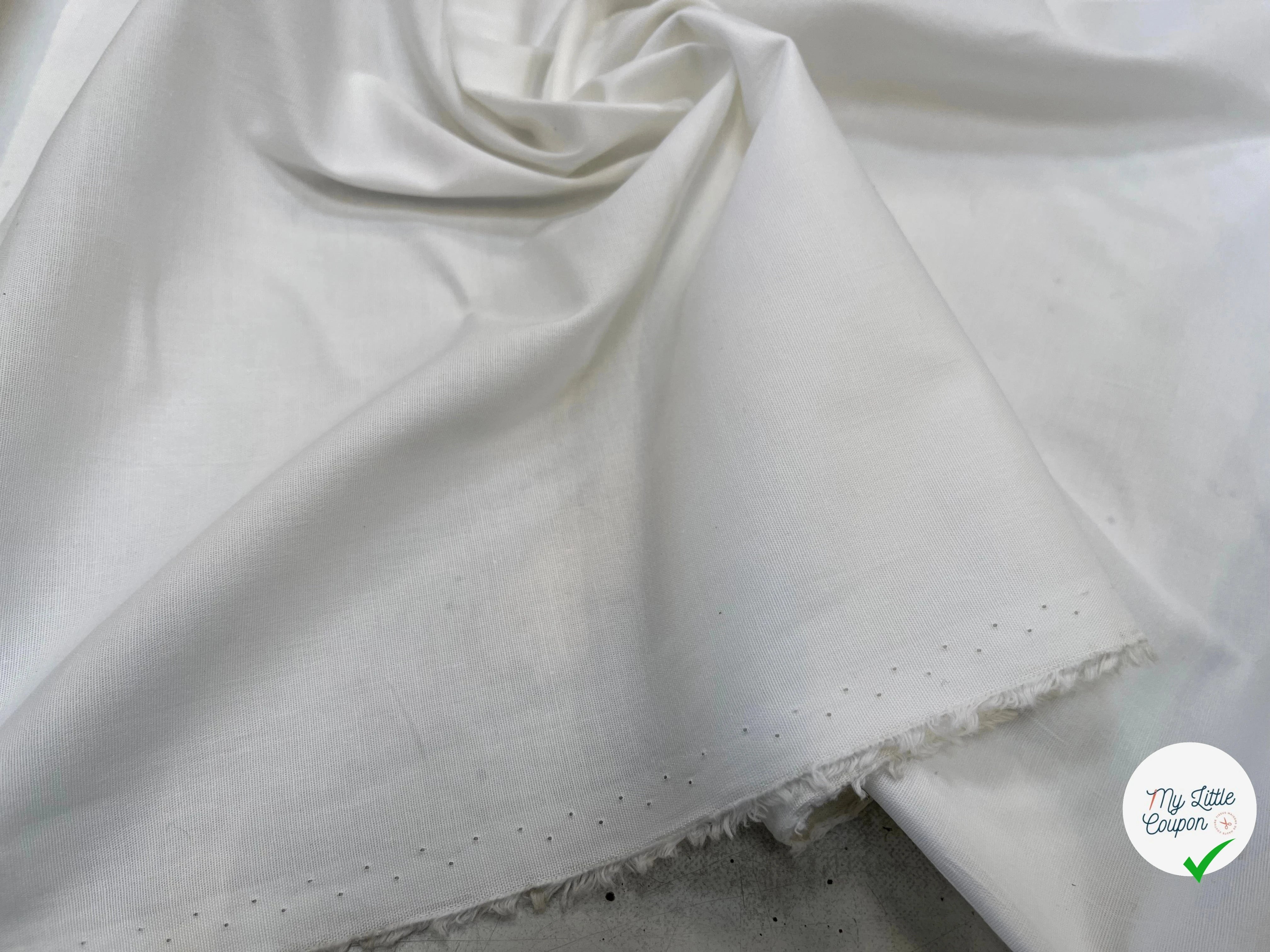 COTON POPELINE UNI BLANC SOUPLE - My Little Coupon