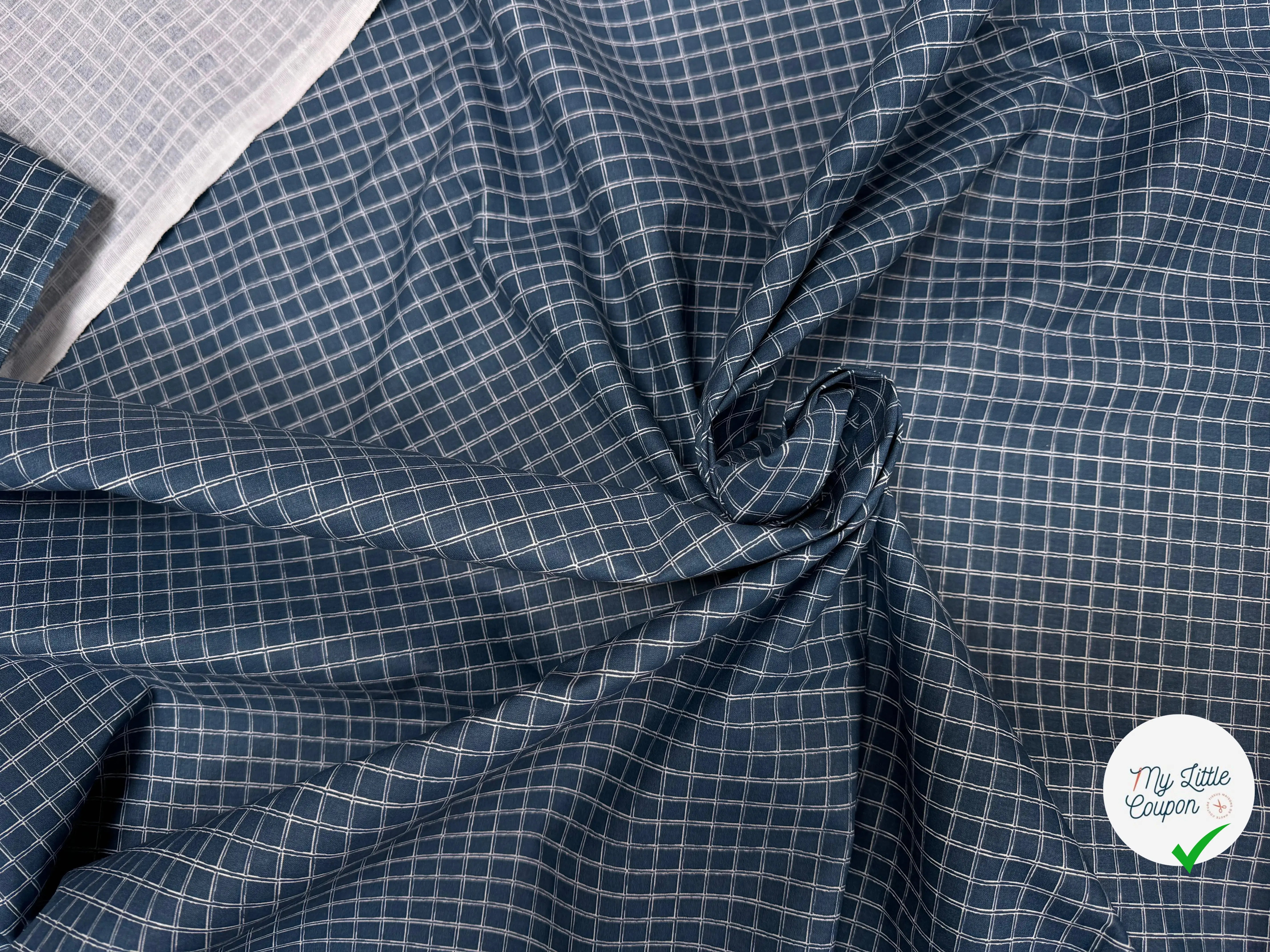 COTONNADE JULES BLEU / BLANC 4B Y25X 150 - My Little Coupon
