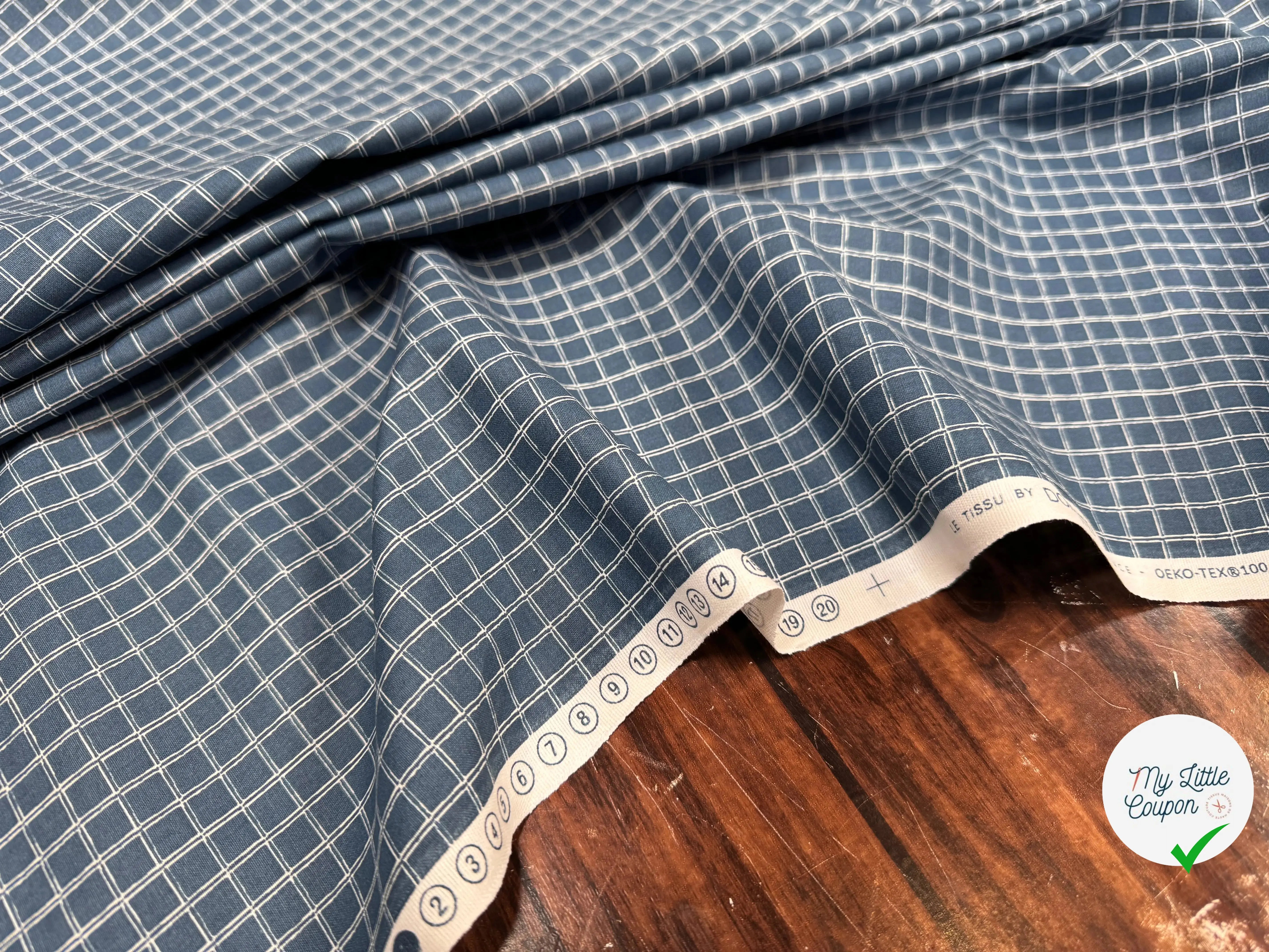 COTONNADE JULES BLEU / BLANC 4B Y25X 150 - My Little Coupon