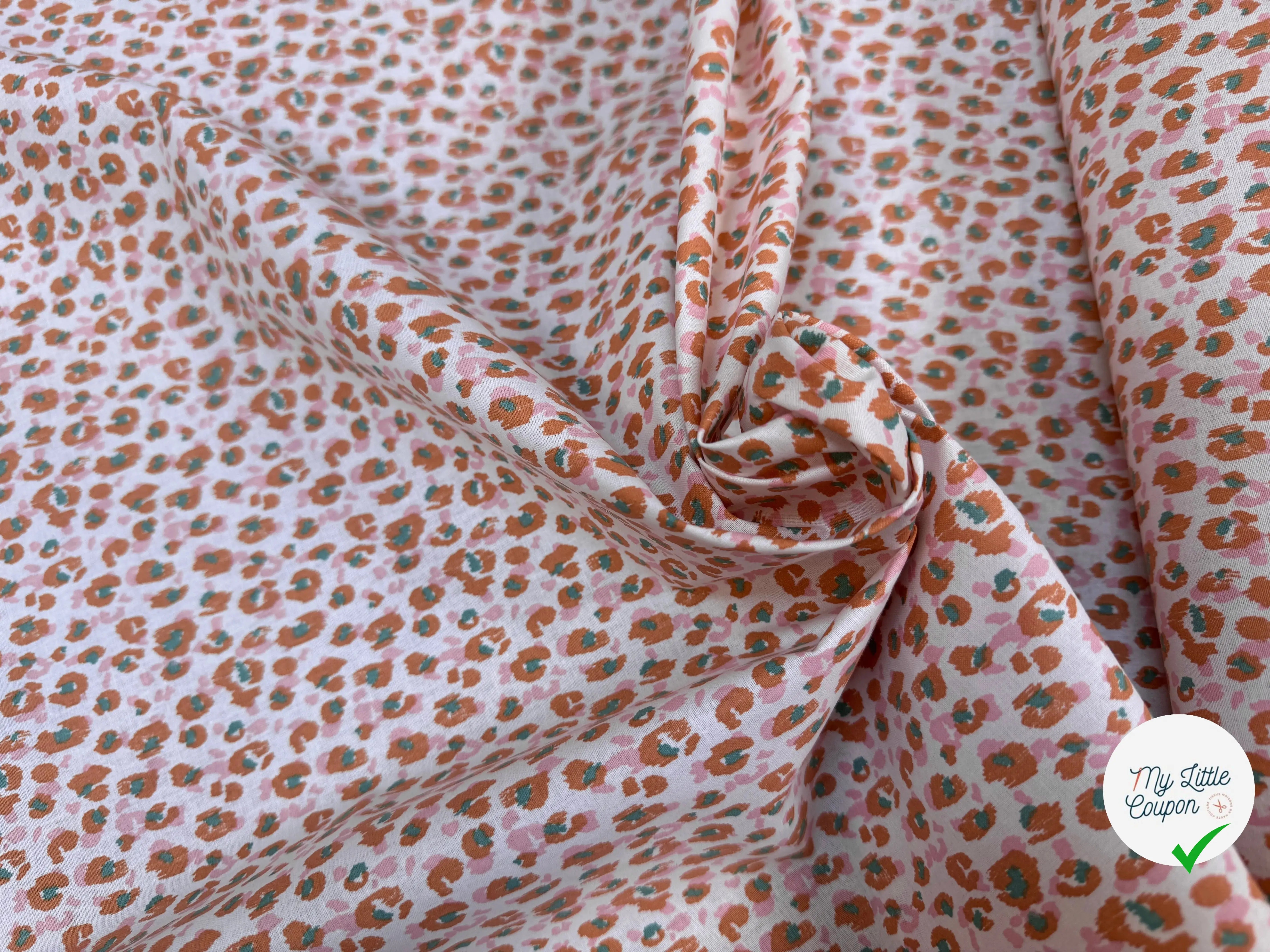 COTONNADE KARLI OCRE/ROSE 3B D12 150 - My Little Coupon