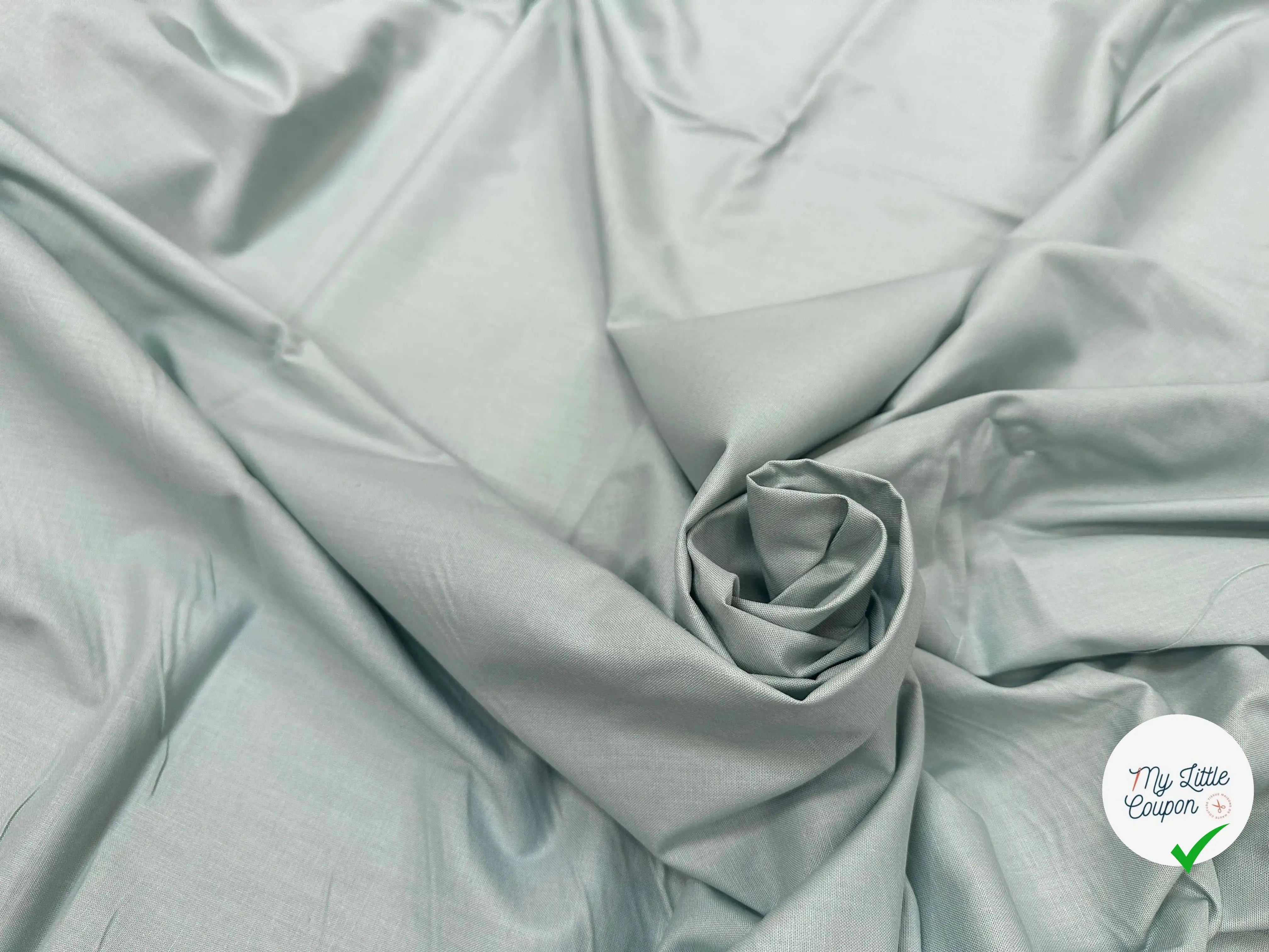 COTONNADE UNIE VERT DE GRIS - My Little Coupon