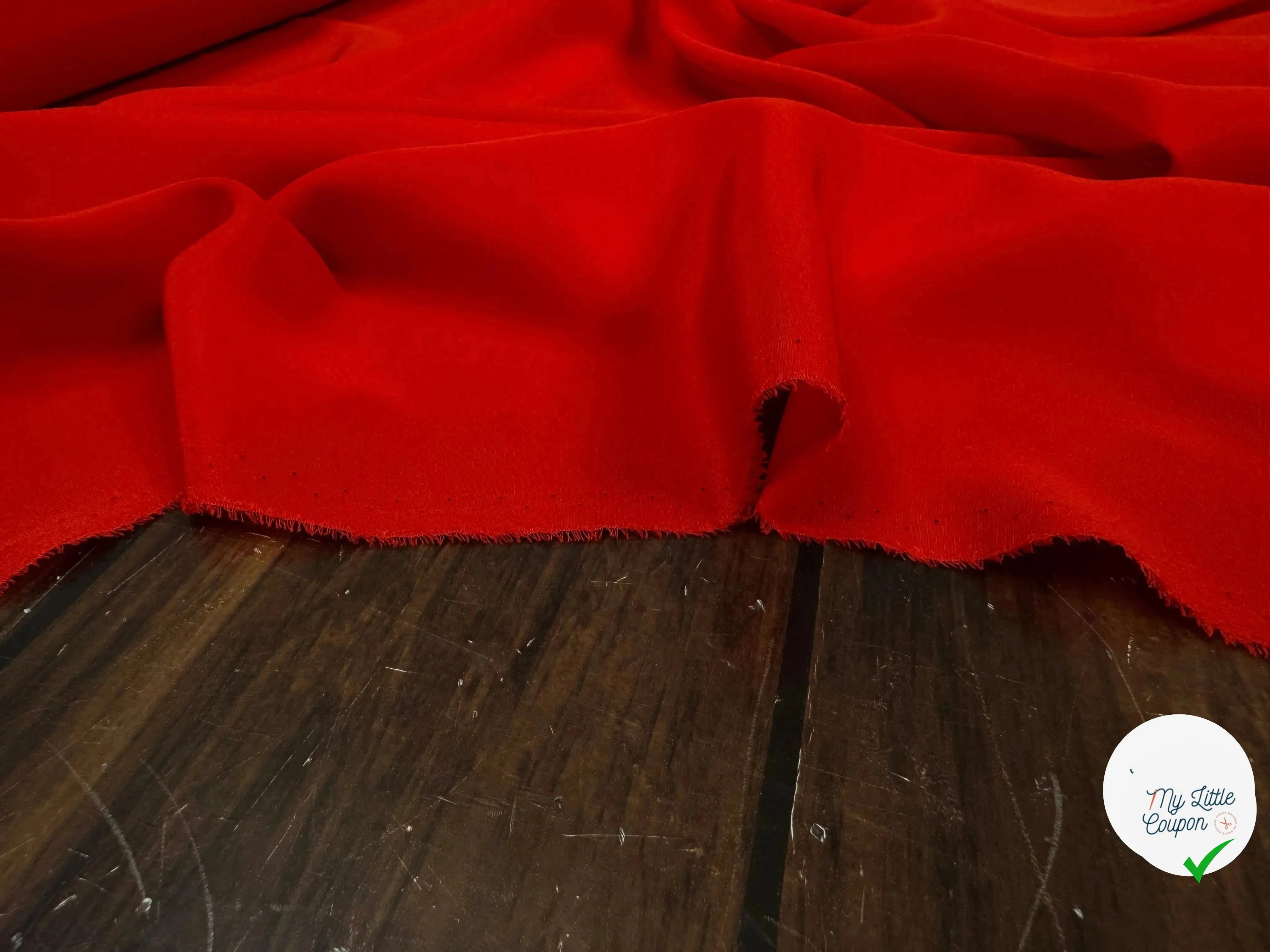 CREPE DE CHINE 100% SOIE, Rising Red - My Little Coupon