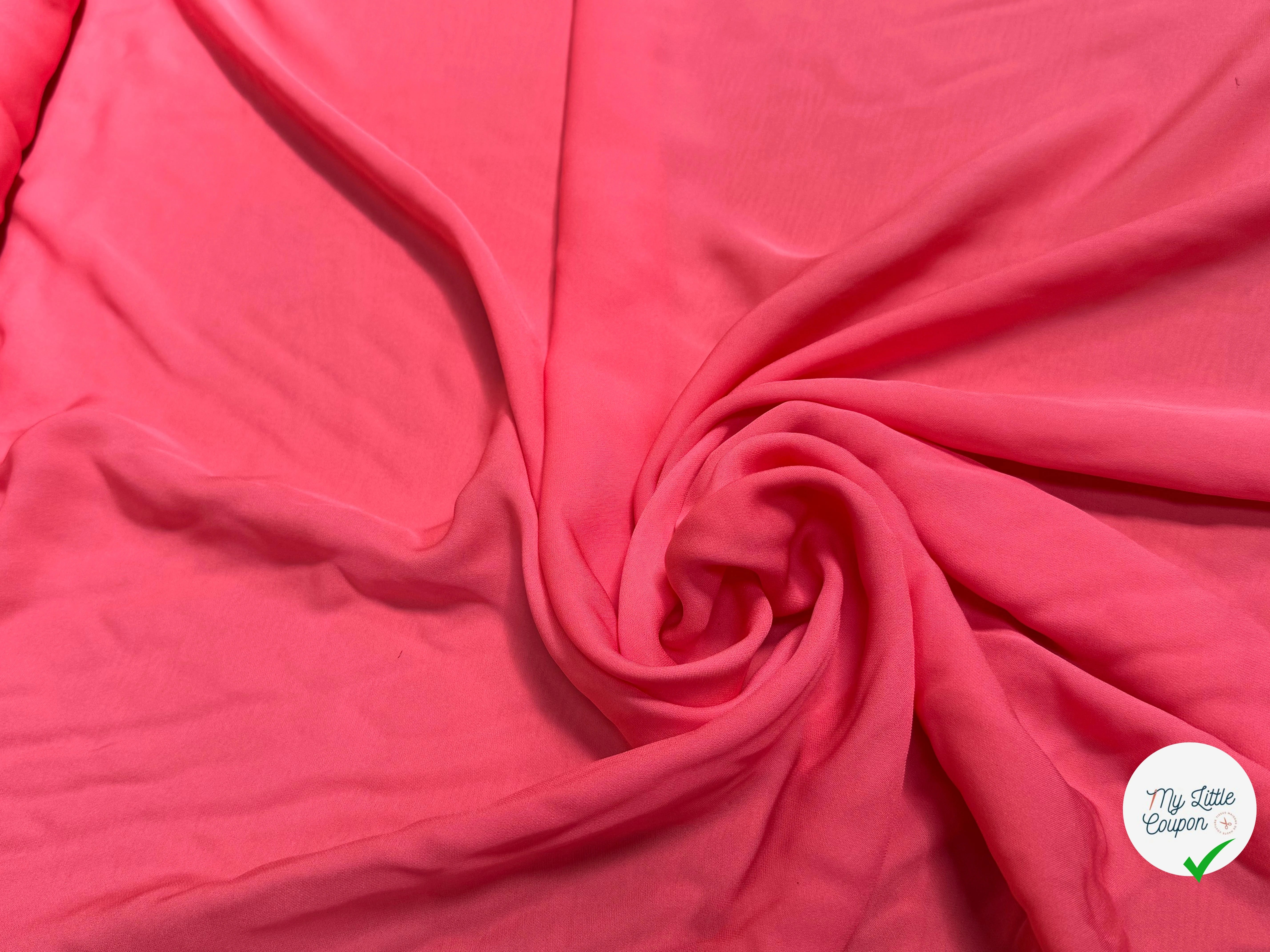 (Chute) CREPE DE SOIE LÉGÈREMENT SATINÉ ROSE CORAIL - My Little Coupon