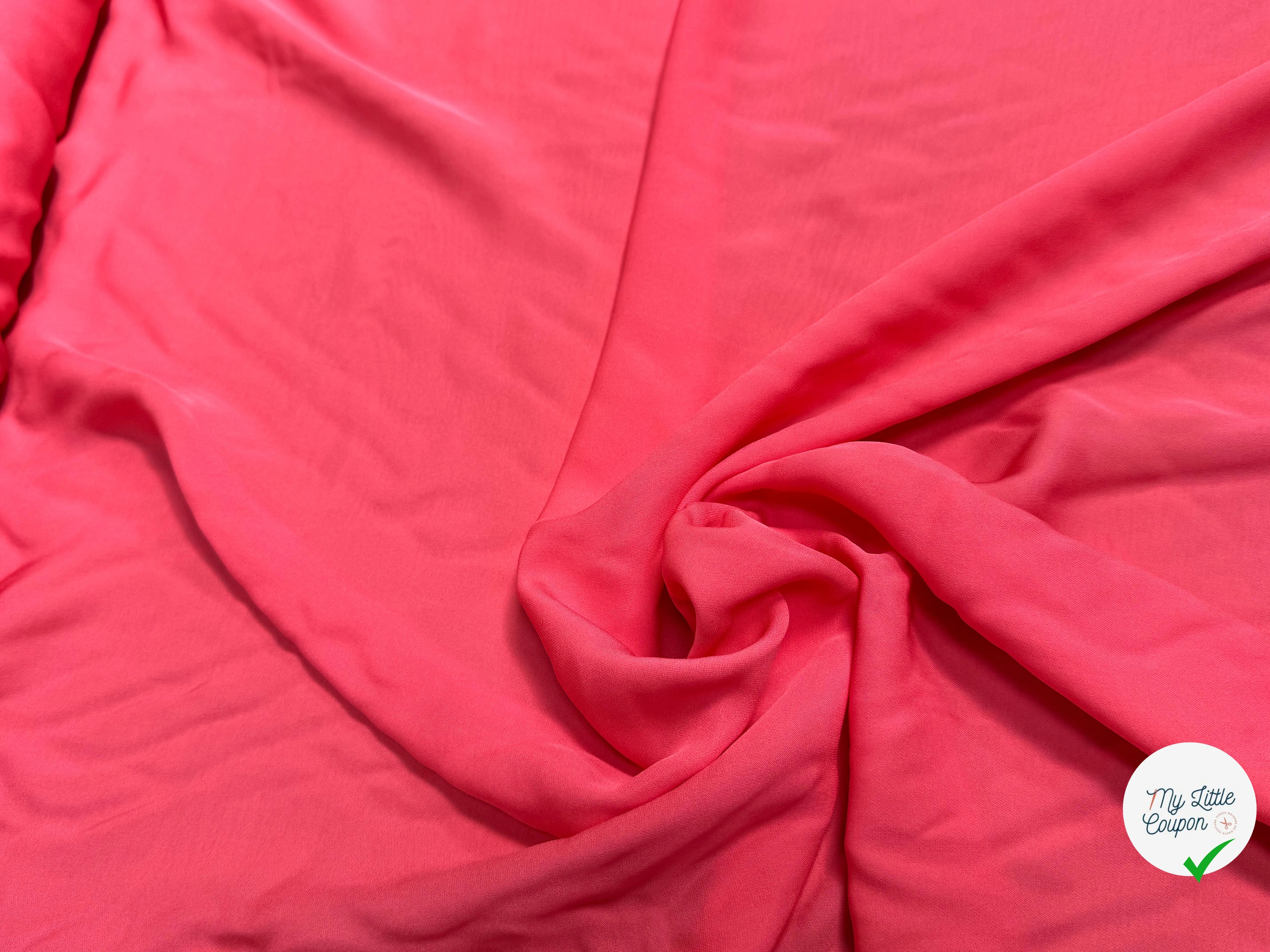 (Chute) CREPE DE SOIE LÉGÈREMENT SATINÉ ROSE CORAIL - My Little Coupon