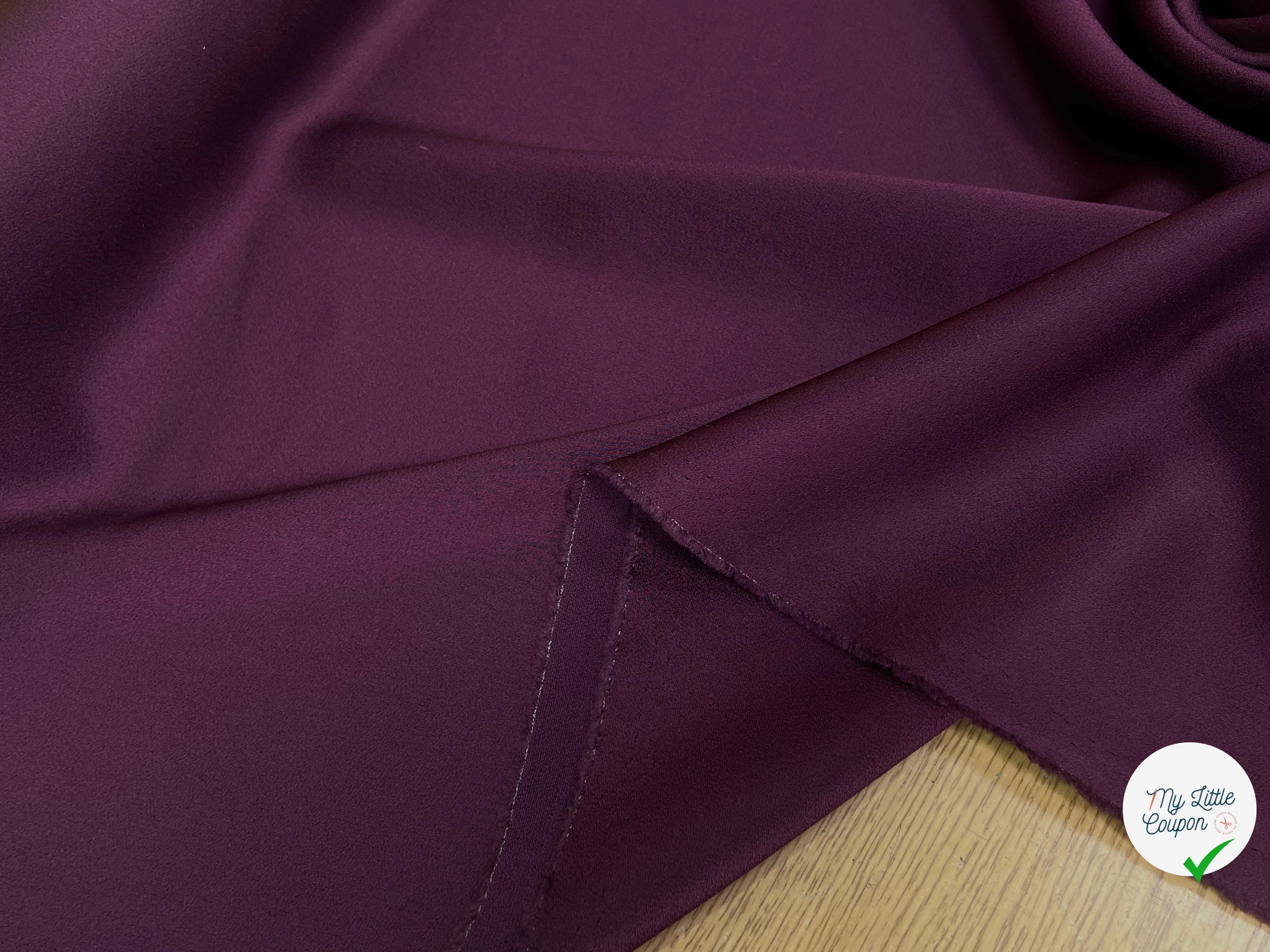 (Chute) CREPE ENVERS SATIN ACETATE VISCOSE TOMBÉ CHIC PURPLE RAIN 27% VISCOSE - My Little Coupon