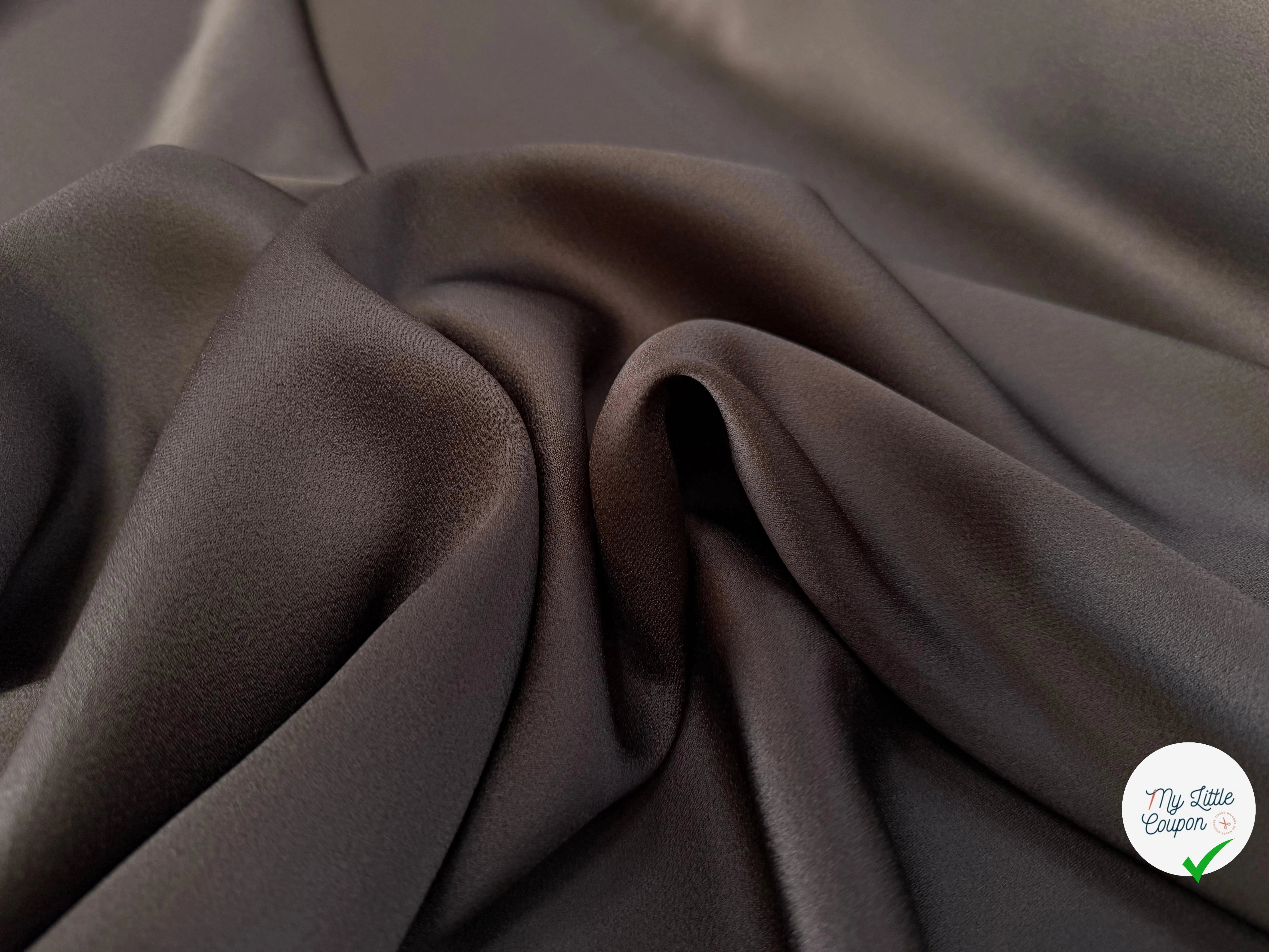 CCREPE ENVERS SATIN VISCOSE ET ACETATE MAT CAFE - My Little Coupon