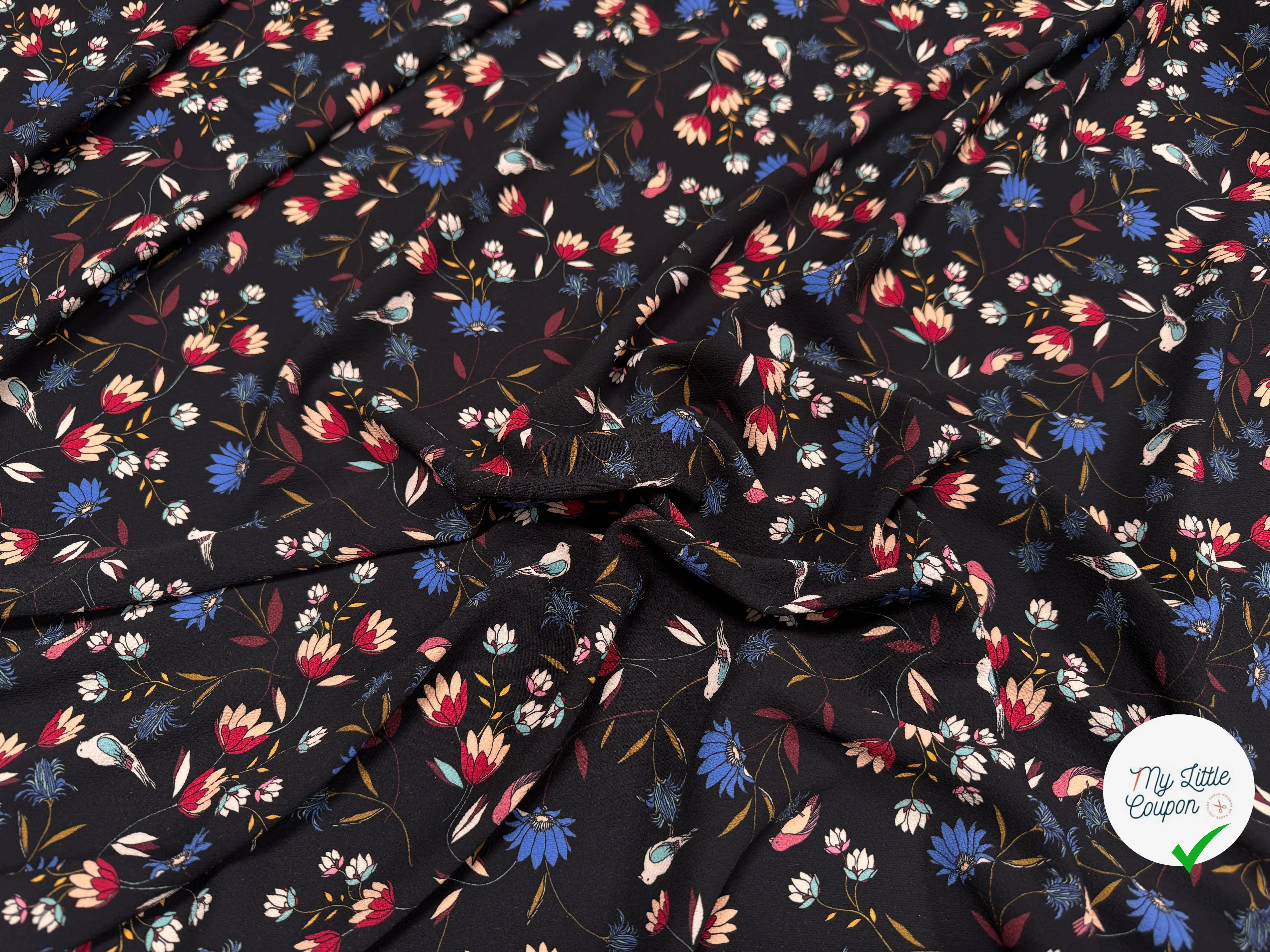 CREPE FOND NOIR FLEURS 2%EA - My Little Coupon