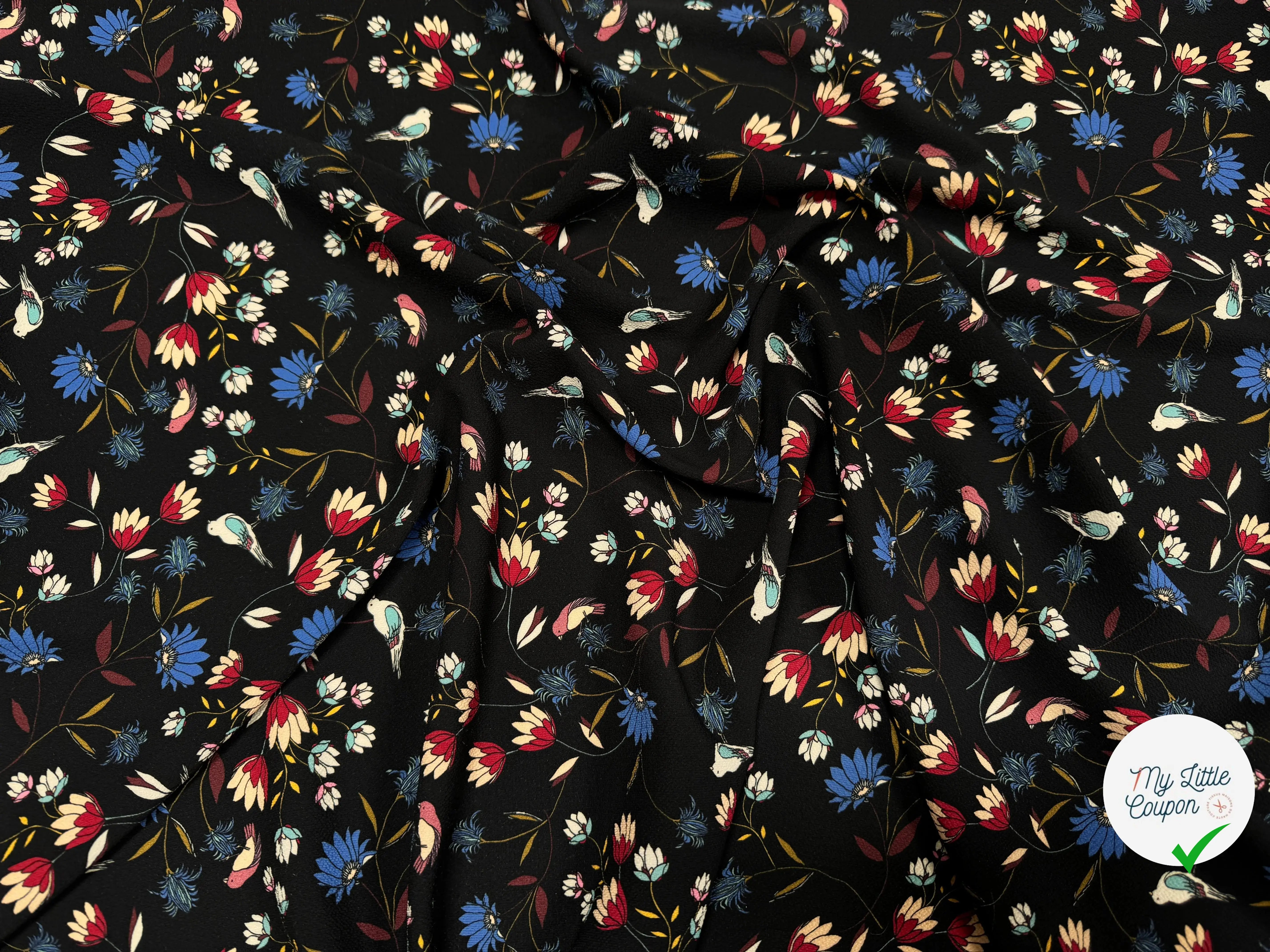 CREPE FOND NOIR FLEURS 2%EA - My Little Coupon
