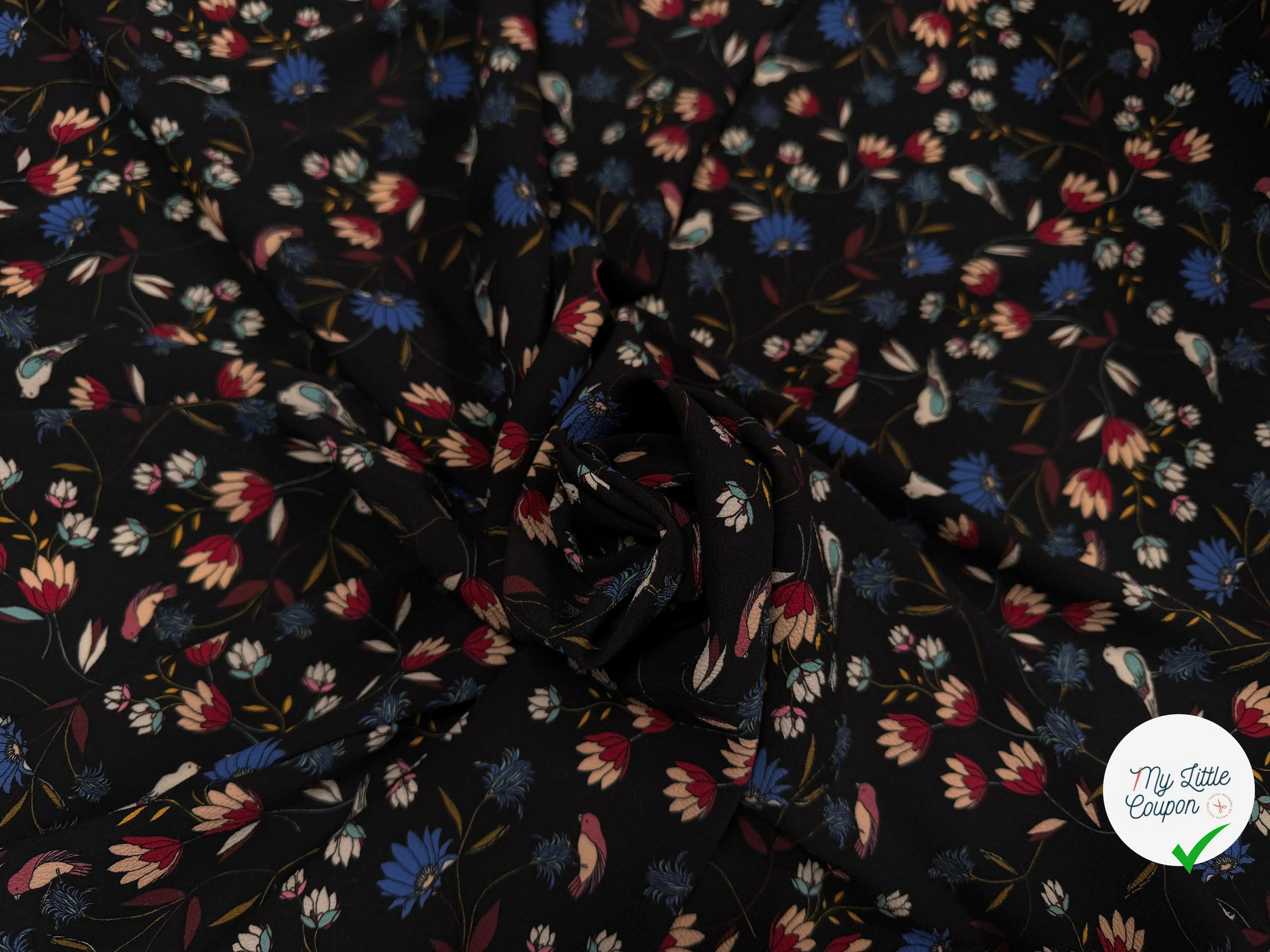 CREPE FOND NOIR FLEURS 2%EA - My Little Coupon