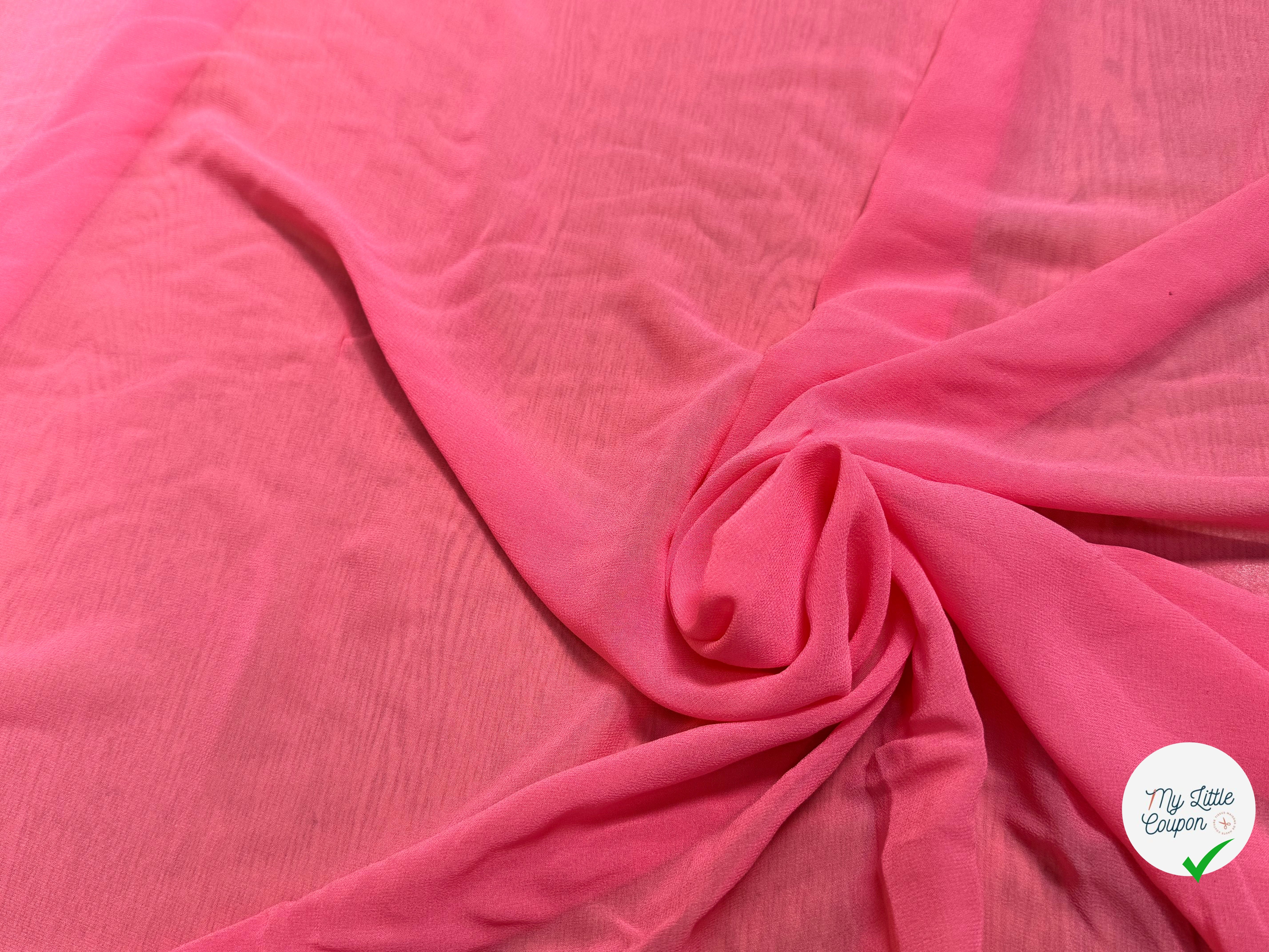 (Chute) CREPE GEORGETTE DE SOIE BARBIE - My Little Coupon