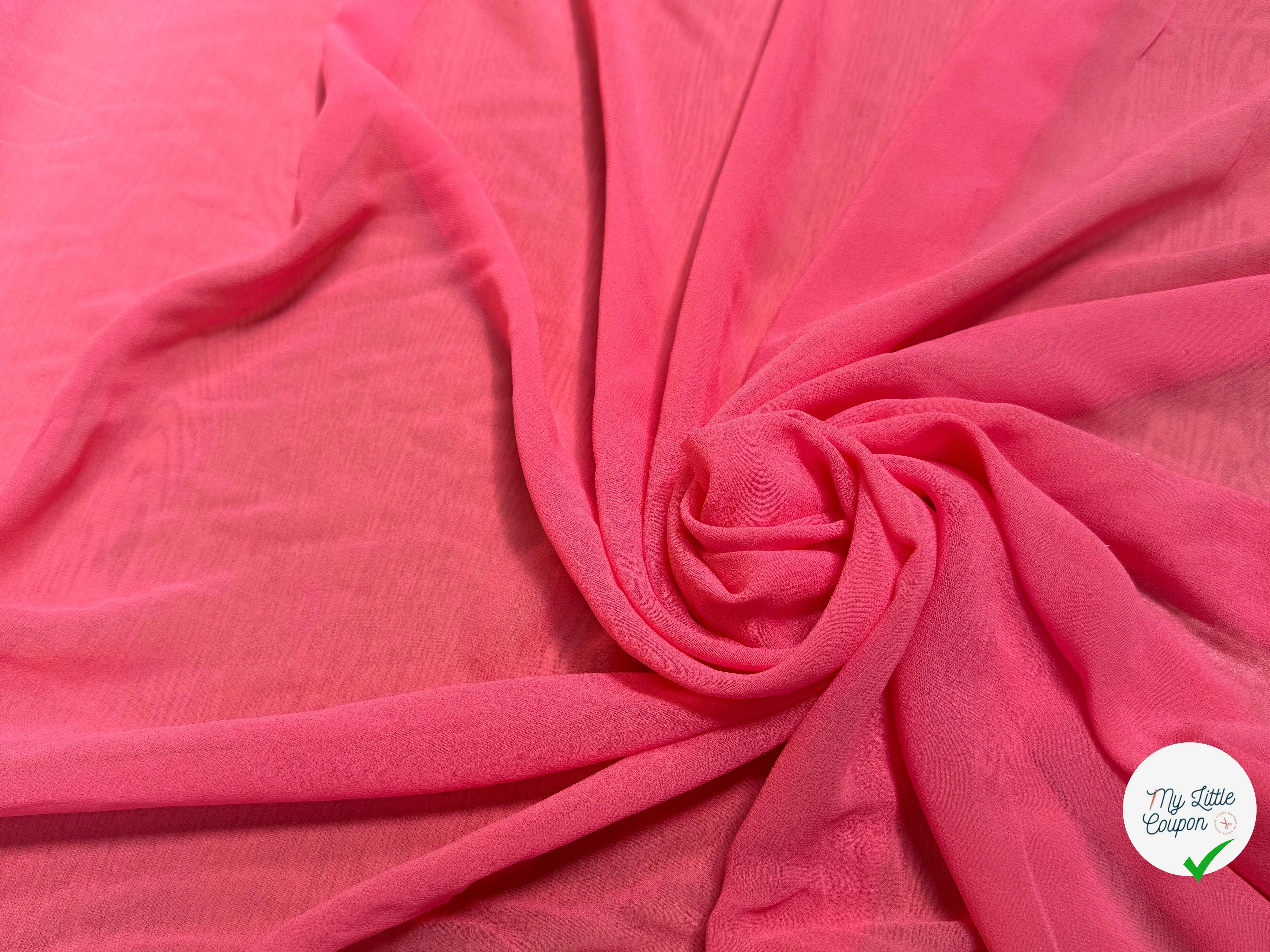 (Chute) CREPE GEORGETTE DE SOIE BARBIE - My Little Coupon