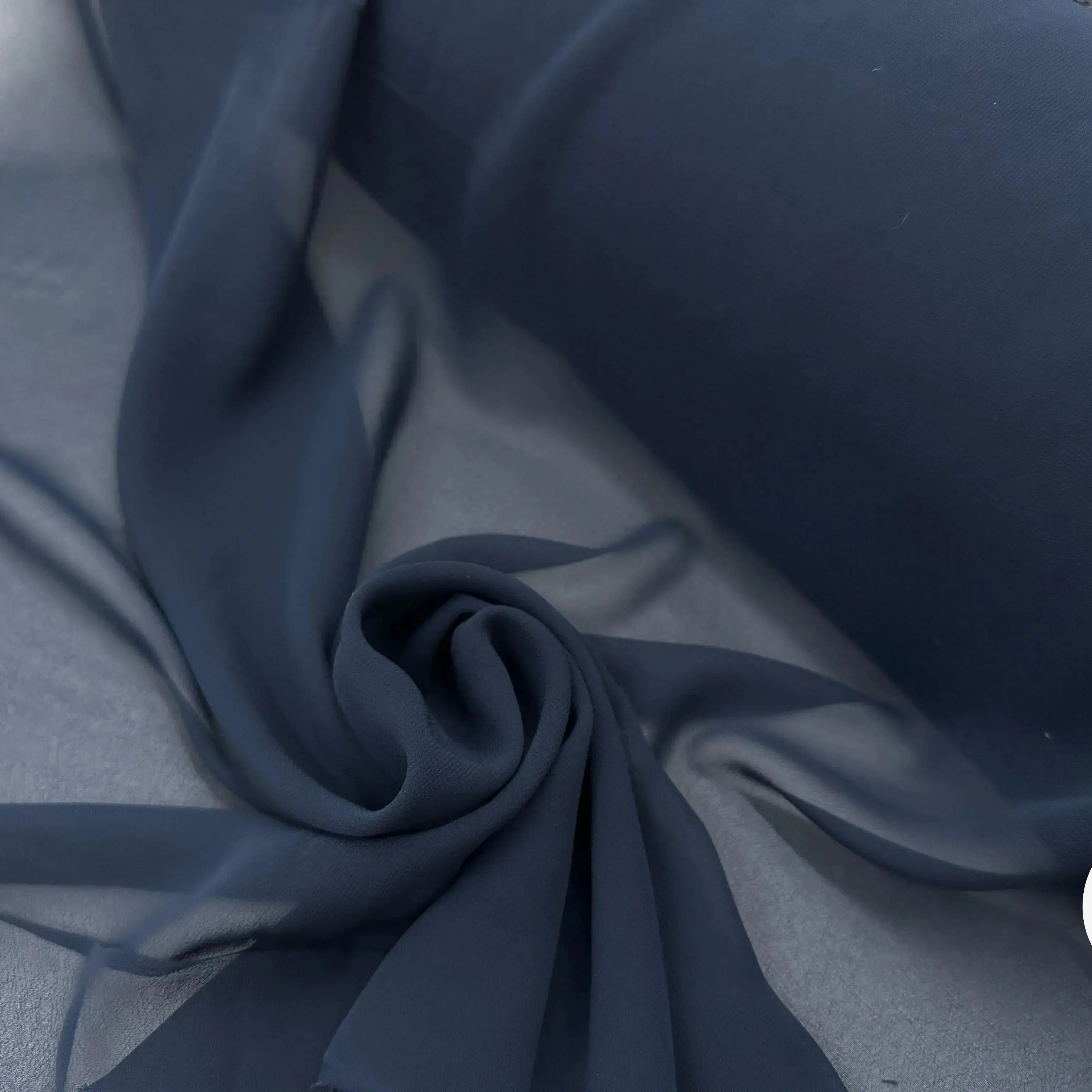 CRÊPE GEORGETTE POLYESTER NAVY - My Little Coupon