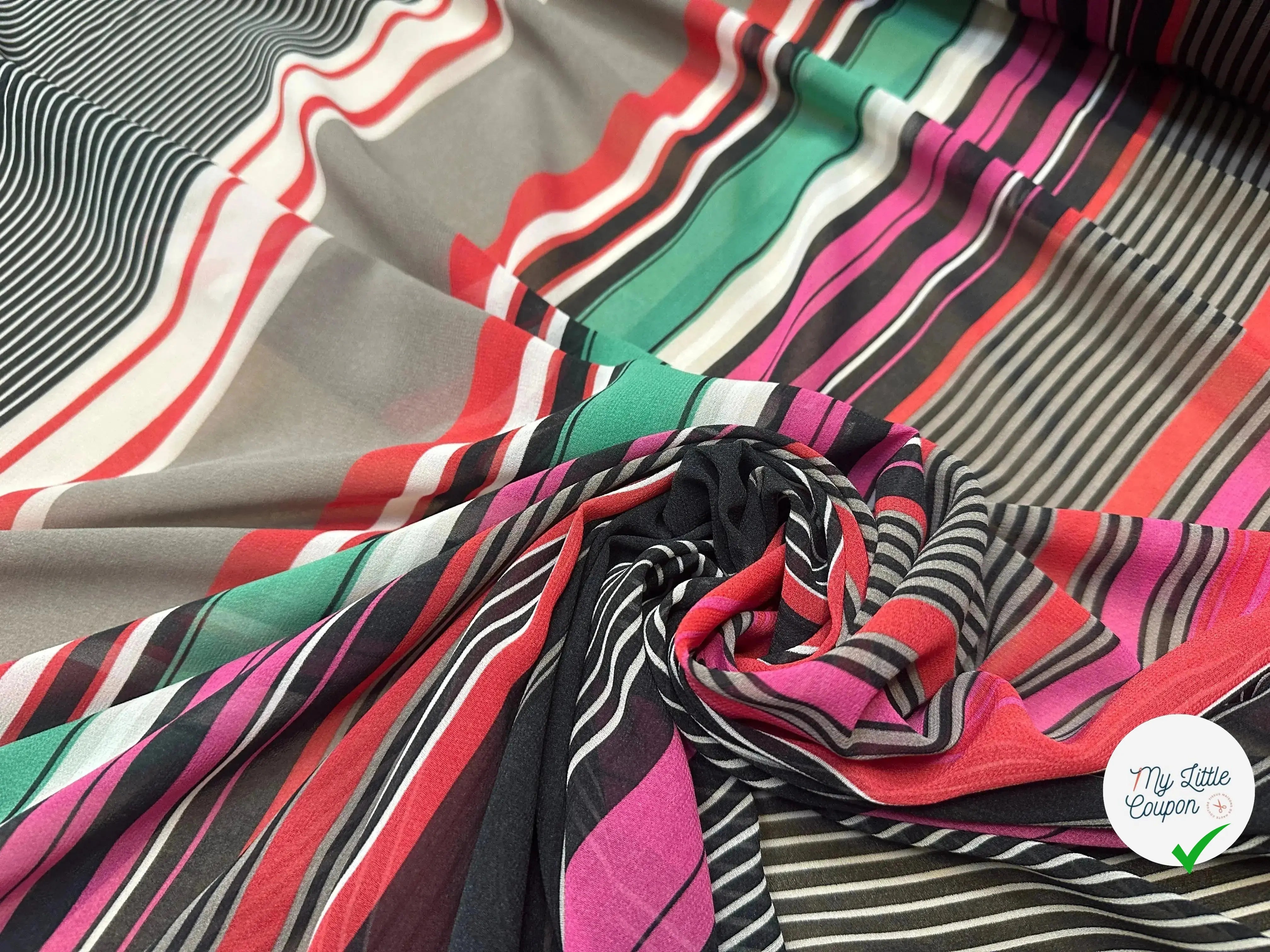 CREPE GEORGETTE STRIPES - My Little Coupon