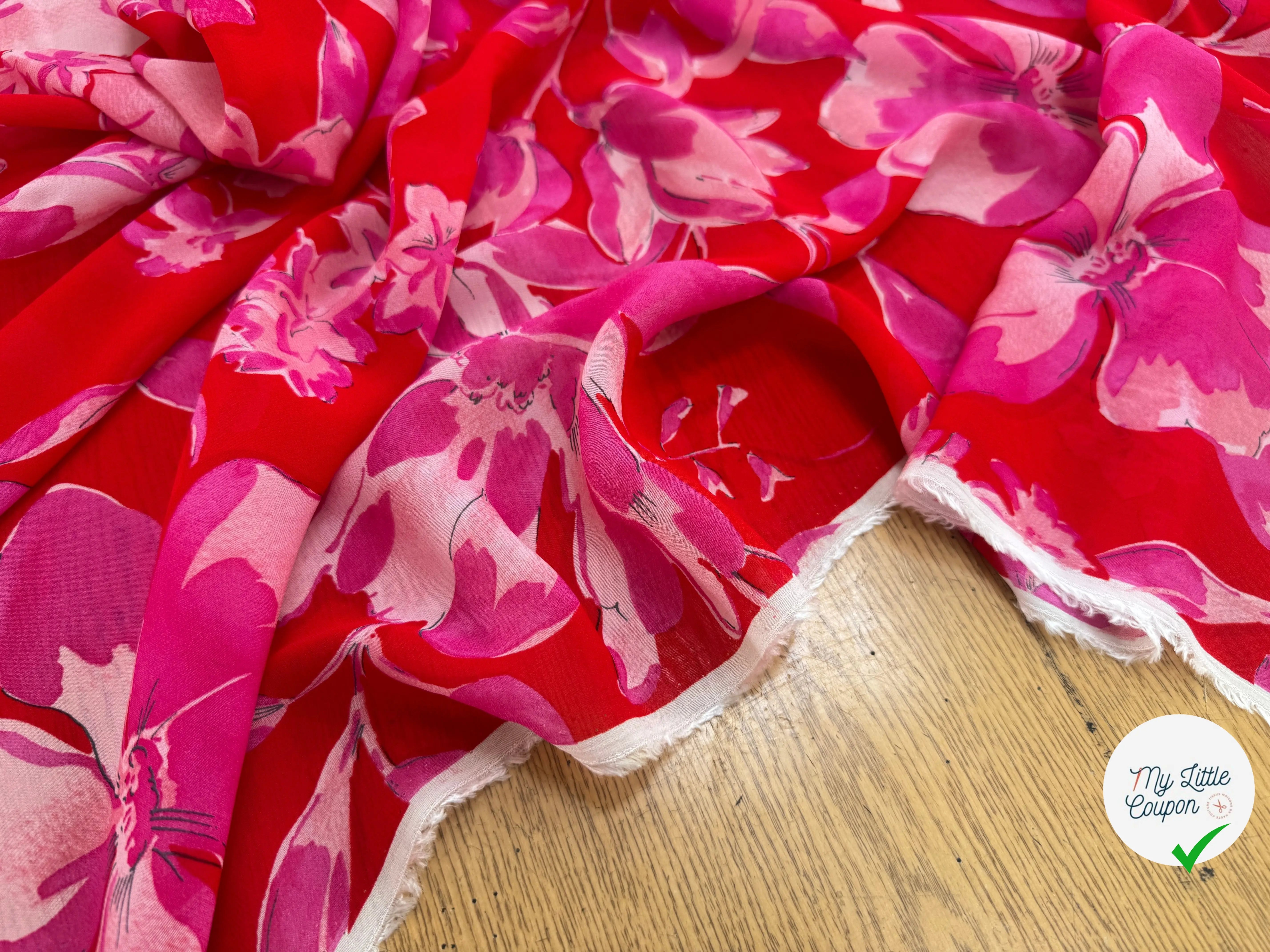 CREPE FIN ROSE MOTIF IBISCUS MLC INTERN