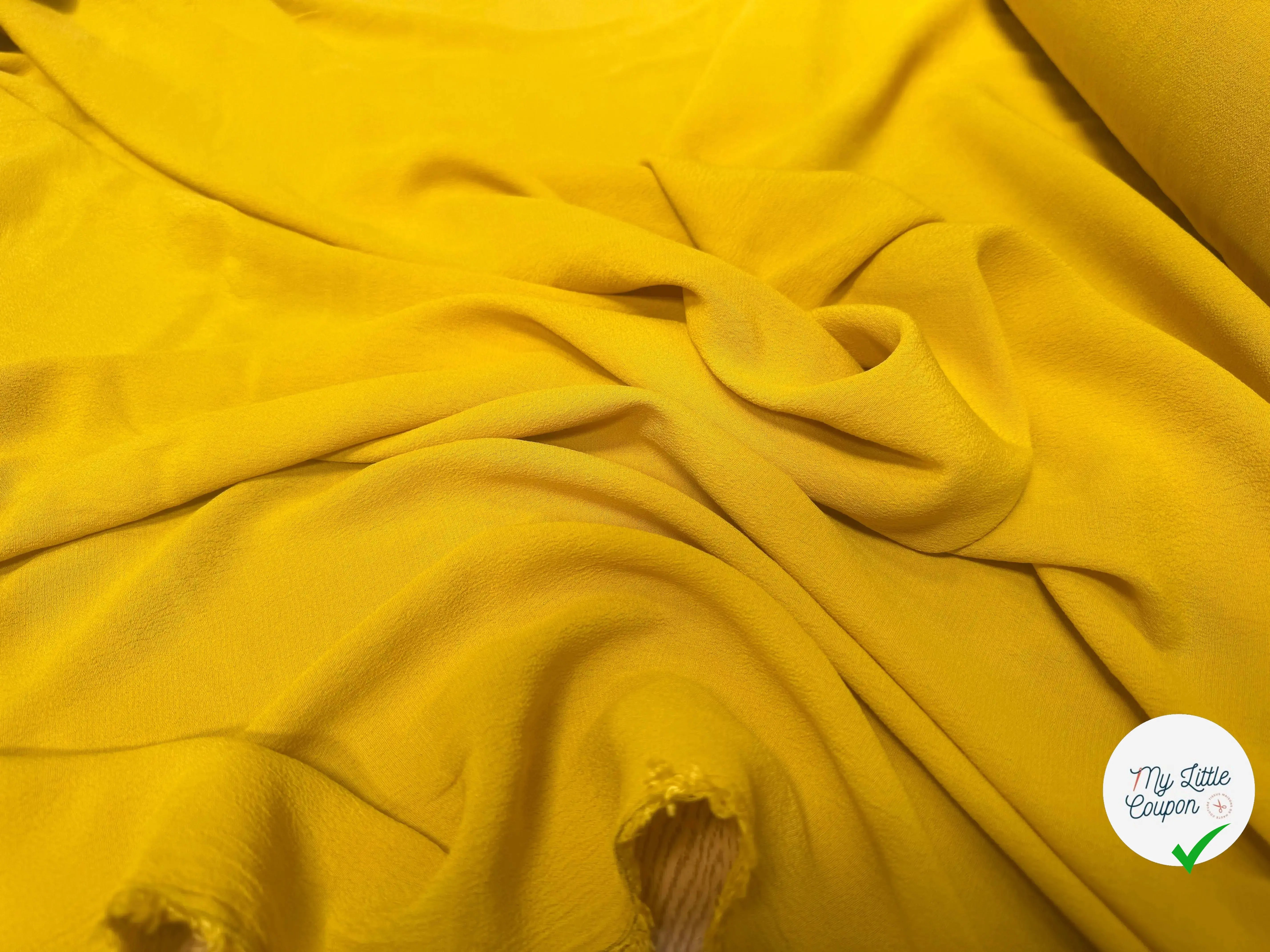 CRÊPE MAROCAIN 100% VISCOSE UNI JAUNE - My Little Coupon