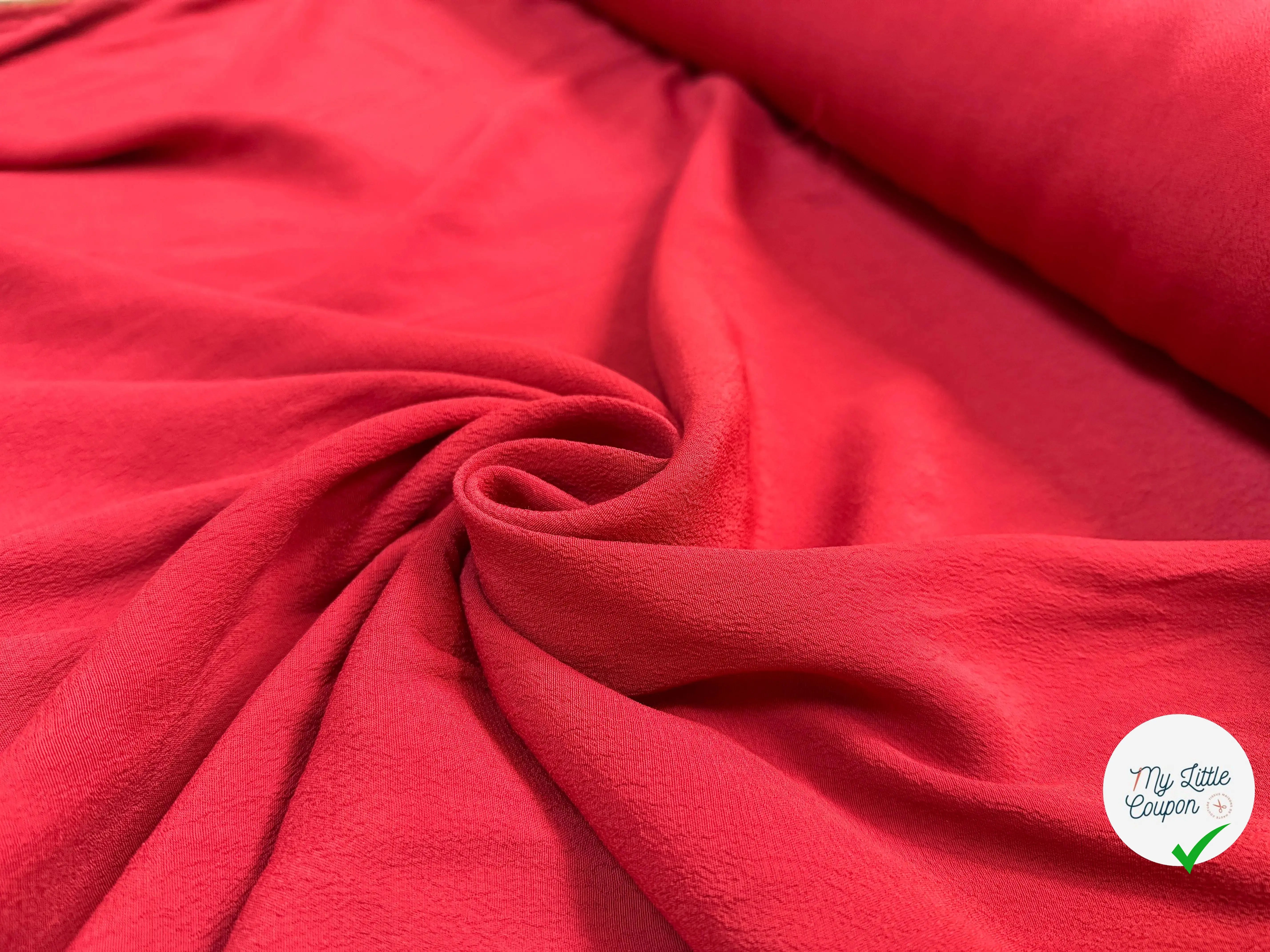 CRÊPE MAROCAIN 100% VISCOSE UNI ROUGE - My Little Coupon