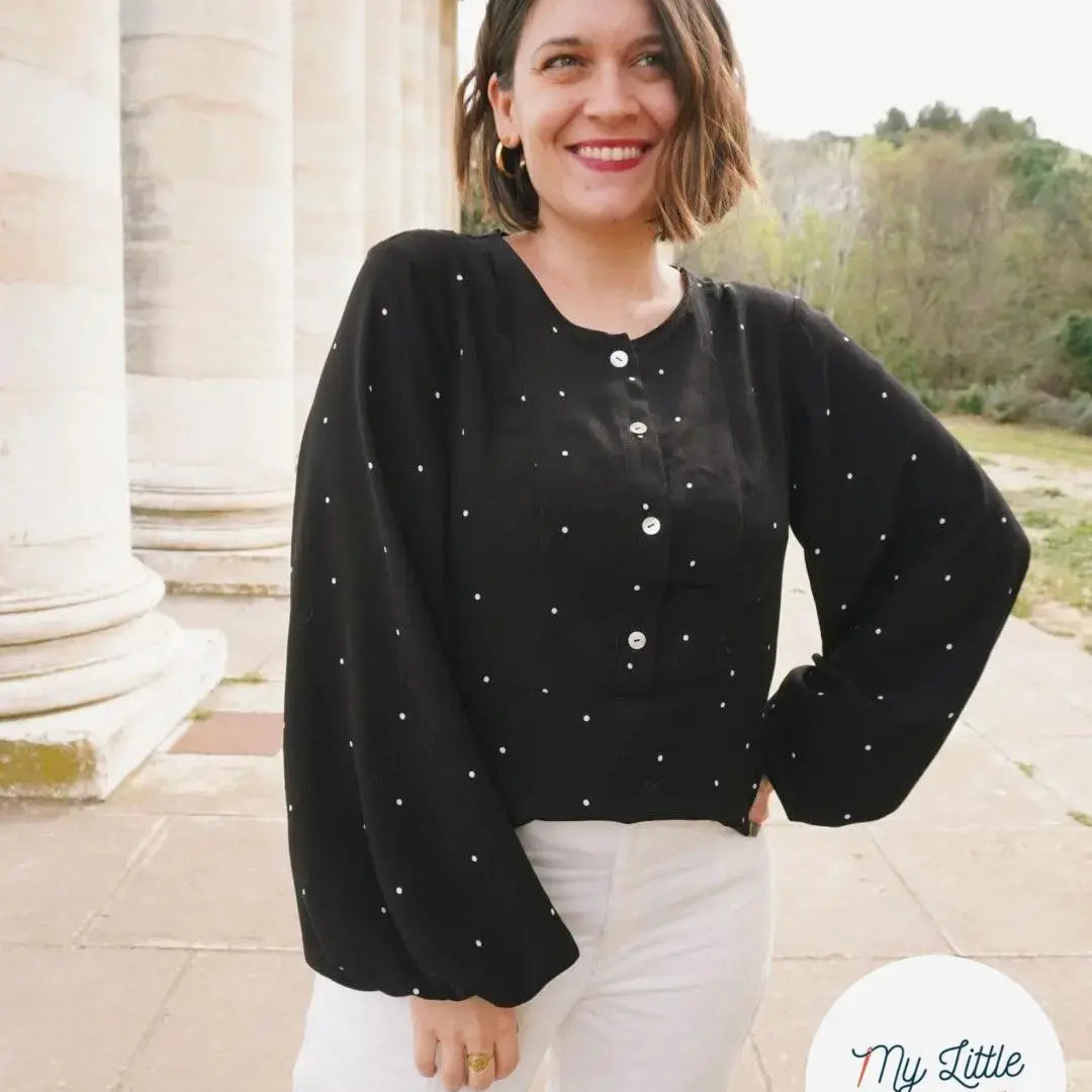 CRÊPE MAROCAIN VISCOSE IMPRIMÉ FLOCONS DE PETITS POIS - My Little Coupon - tissu - coudre