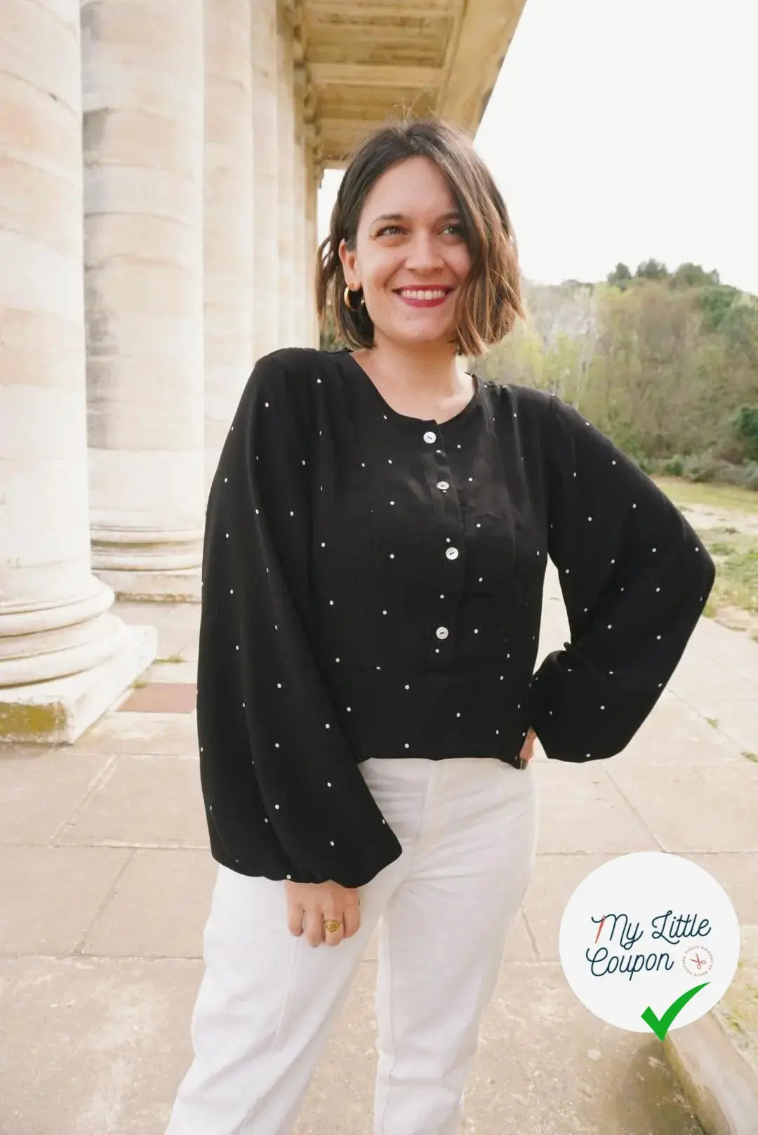 CRÊPE MAROCAIN VISCOSE IMPRIMÉ FLOCONS DE PETITS POIS - My Little Coupon - tissu - coudre