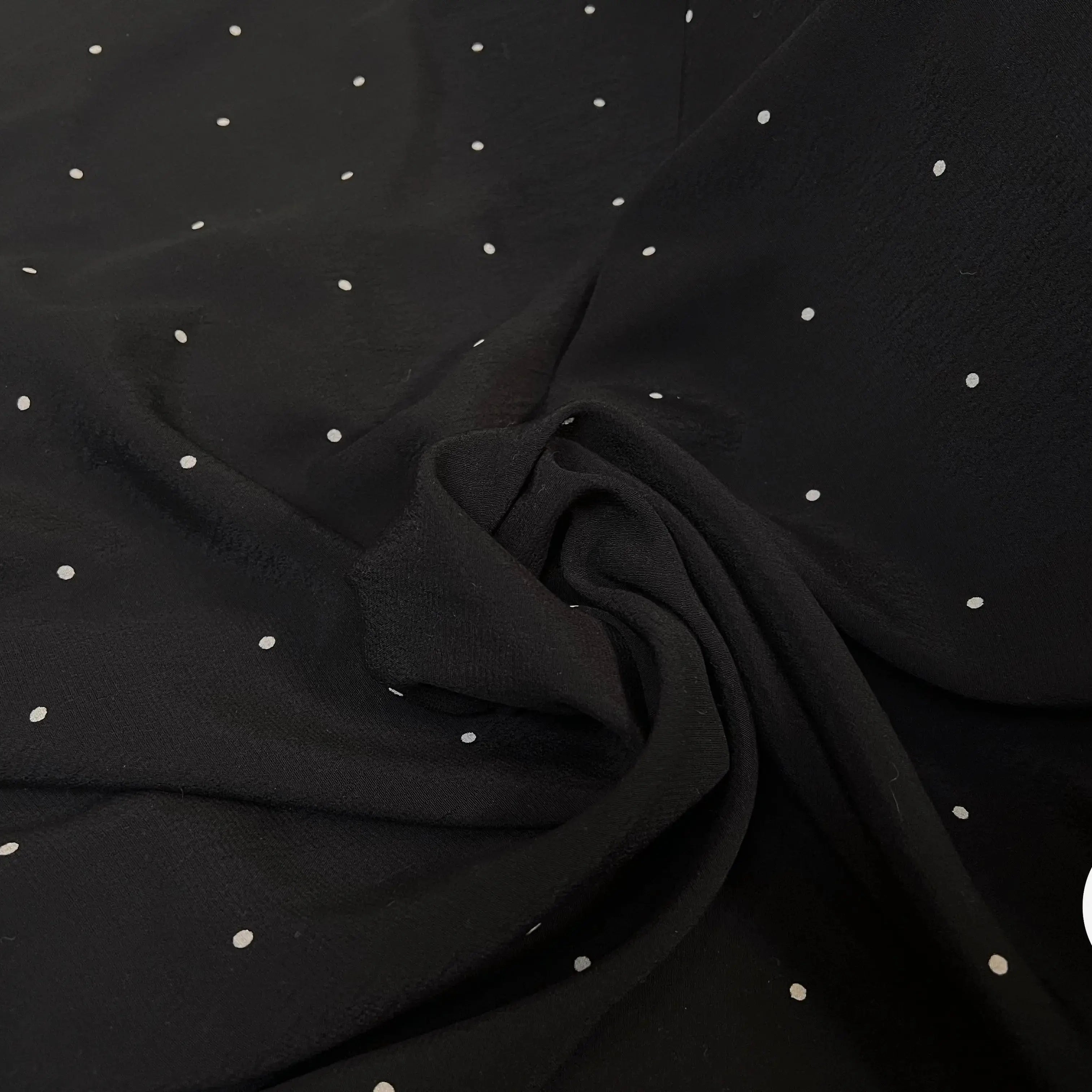 CRÊPE MAROCAIN VISCOSE IMPRIMÉ FLOCONS DE PETITS POIS - My Little Coupon - tissu - coudre