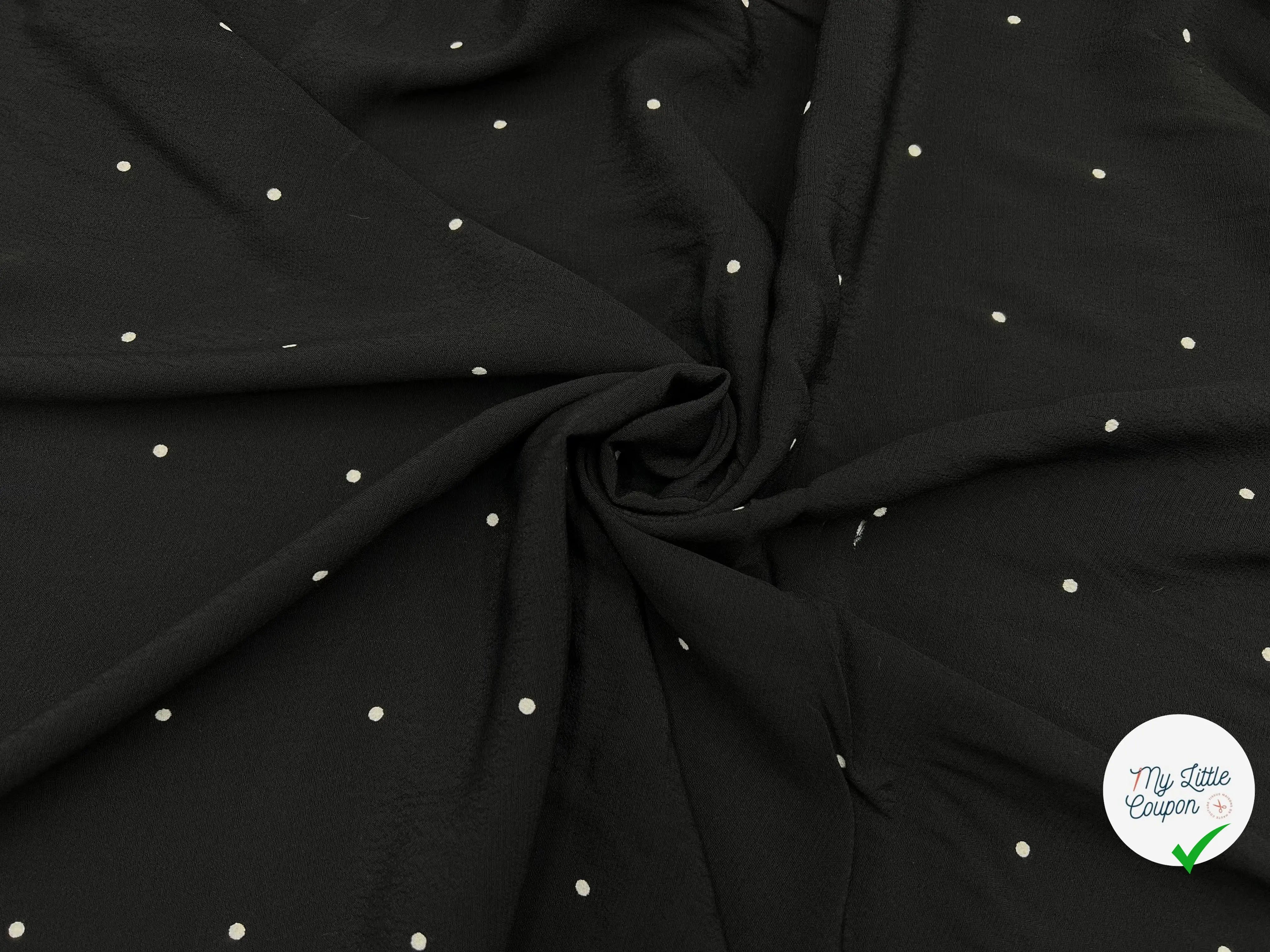 CRÊPE MAROCAIN VISCOSE IMPRIMÉ FLOCONS DE PETITS POIS - My Little Coupon - tissu - coudre