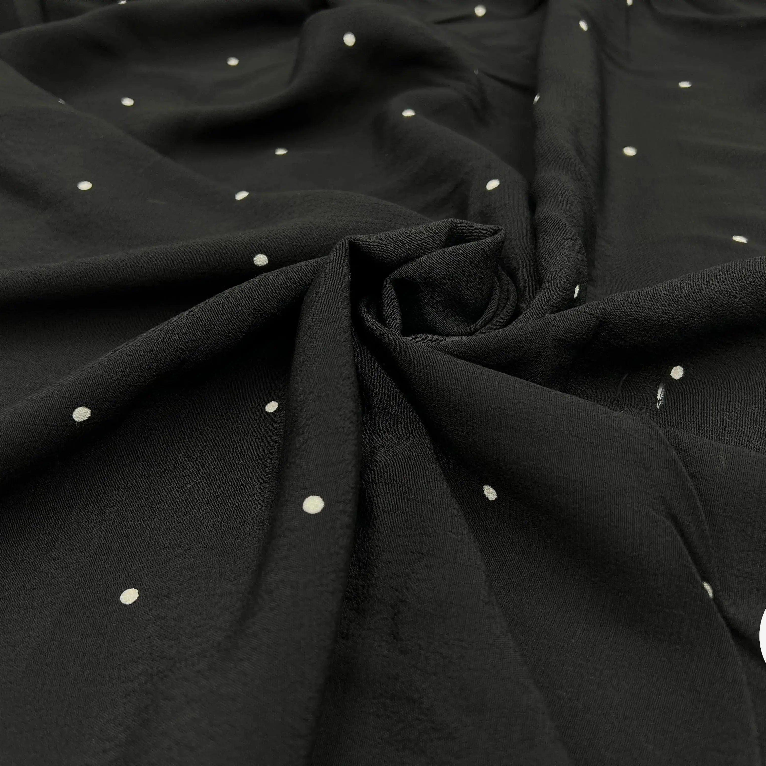 CRÊPE MAROCAIN VISCOSE IMPRIMÉ FLOCONS DE PETITS POIS - My Little Coupon - tissu - coudre