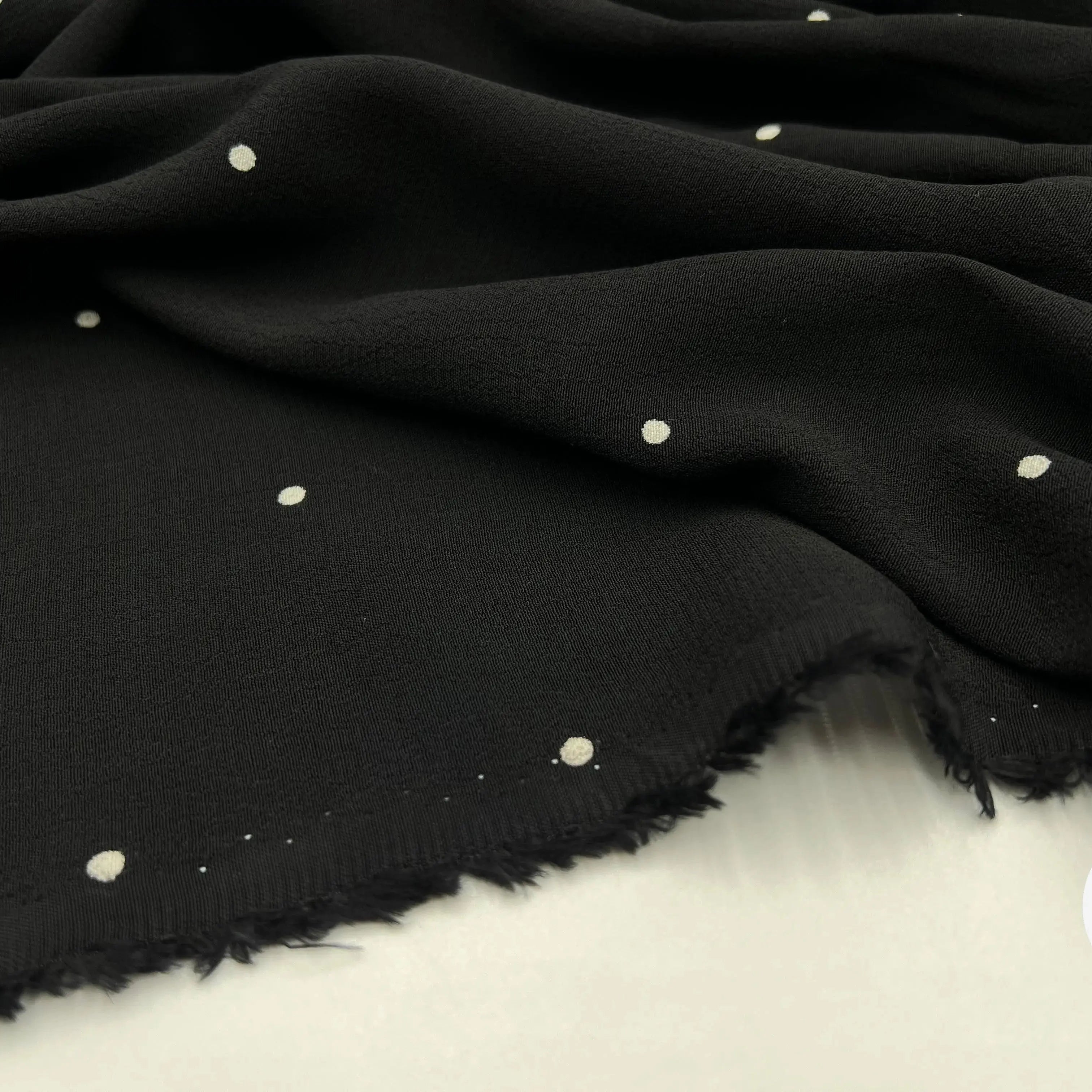 CRÊPE MAROCAIN VISCOSE IMPRIMÉ FLOCONS DE PETITS POIS - My Little Coupon - tissu - coudre