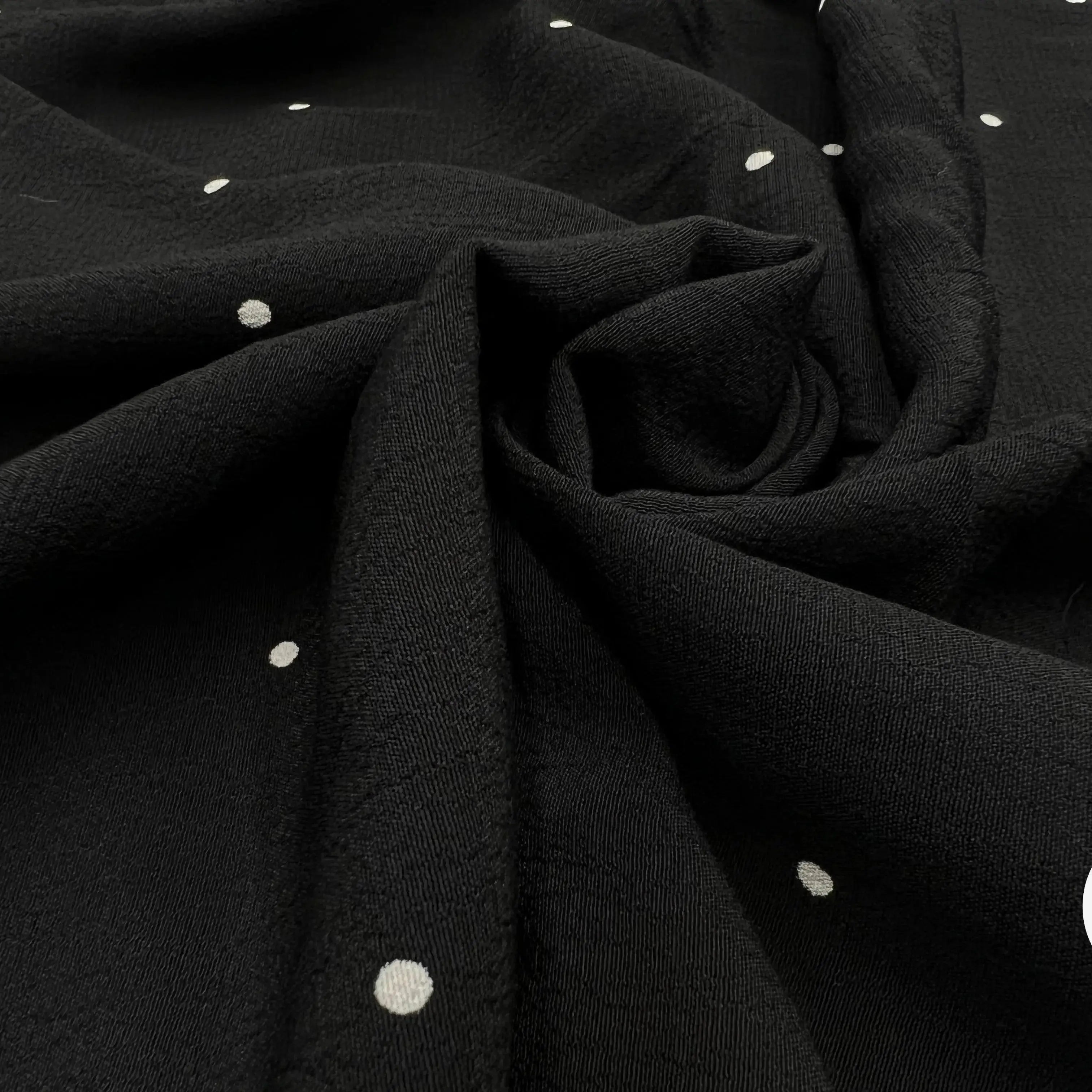 CRÊPE MAROCAIN VISCOSE IMPRIMÉ FLOCONS DE PETITS POIS - My Little Coupon - tissu - coudre