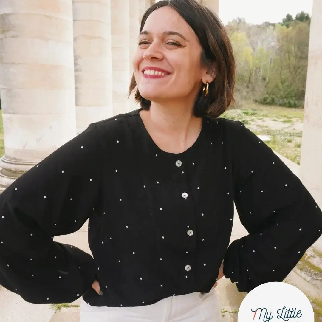 CRÊPE MAROCAIN VISCOSE IMPRIMÉ FLOCONS DE PETITS POIS - My Little Coupon - tissu - coudre