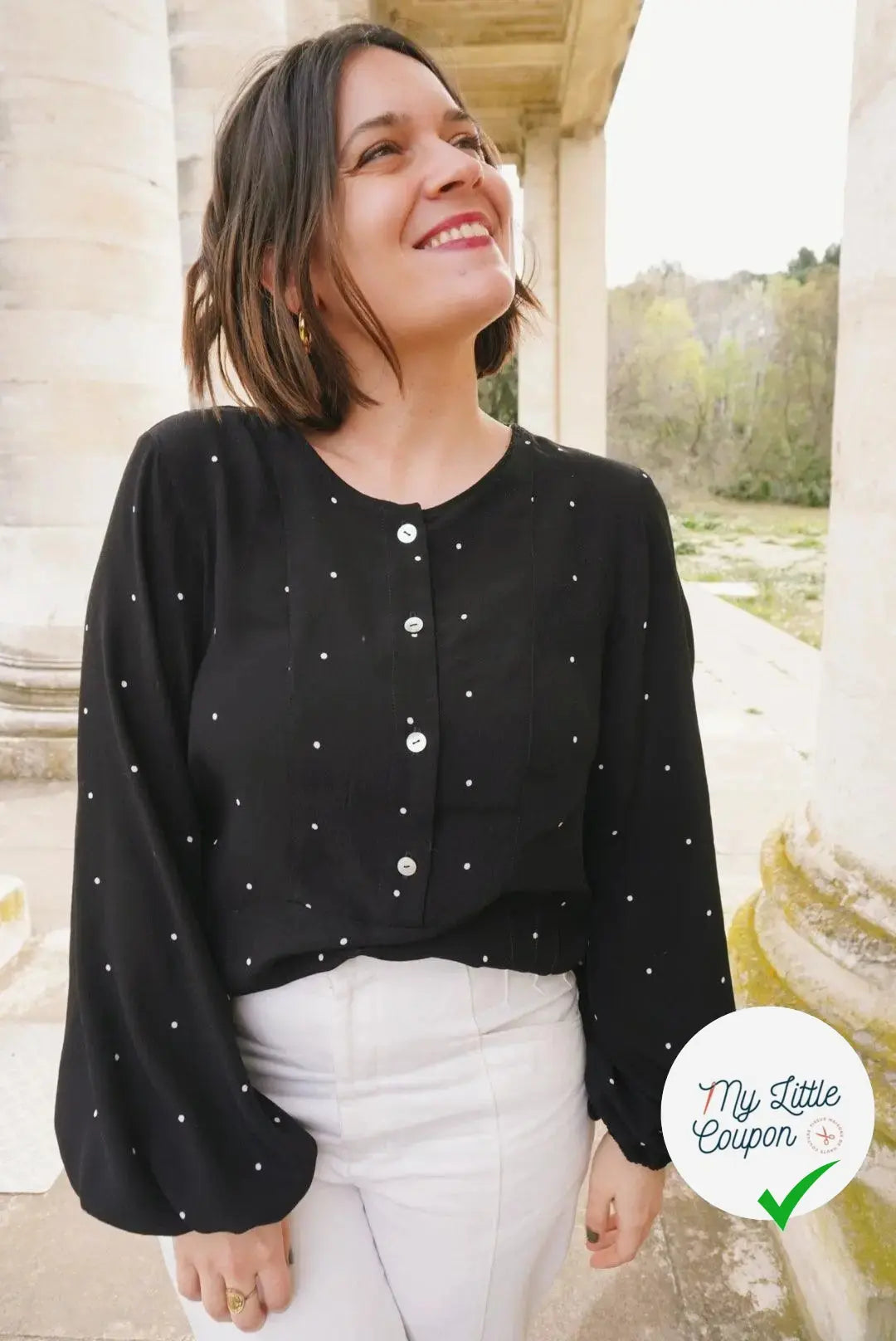 CRÊPE MAROCAIN VISCOSE IMPRIMÉ FLOCONS DE PETITS POIS - My Little Coupon - tissu - coudre