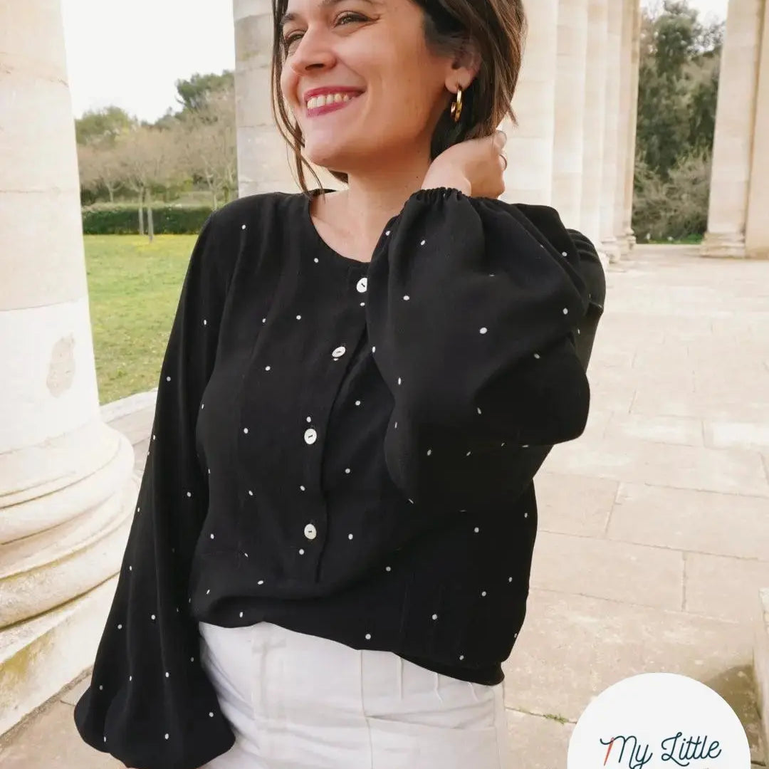 CRÊPE MAROCAIN VISCOSE IMPRIMÉ FLOCONS DE PETITS POIS - My Little Coupon - tissu - coudre