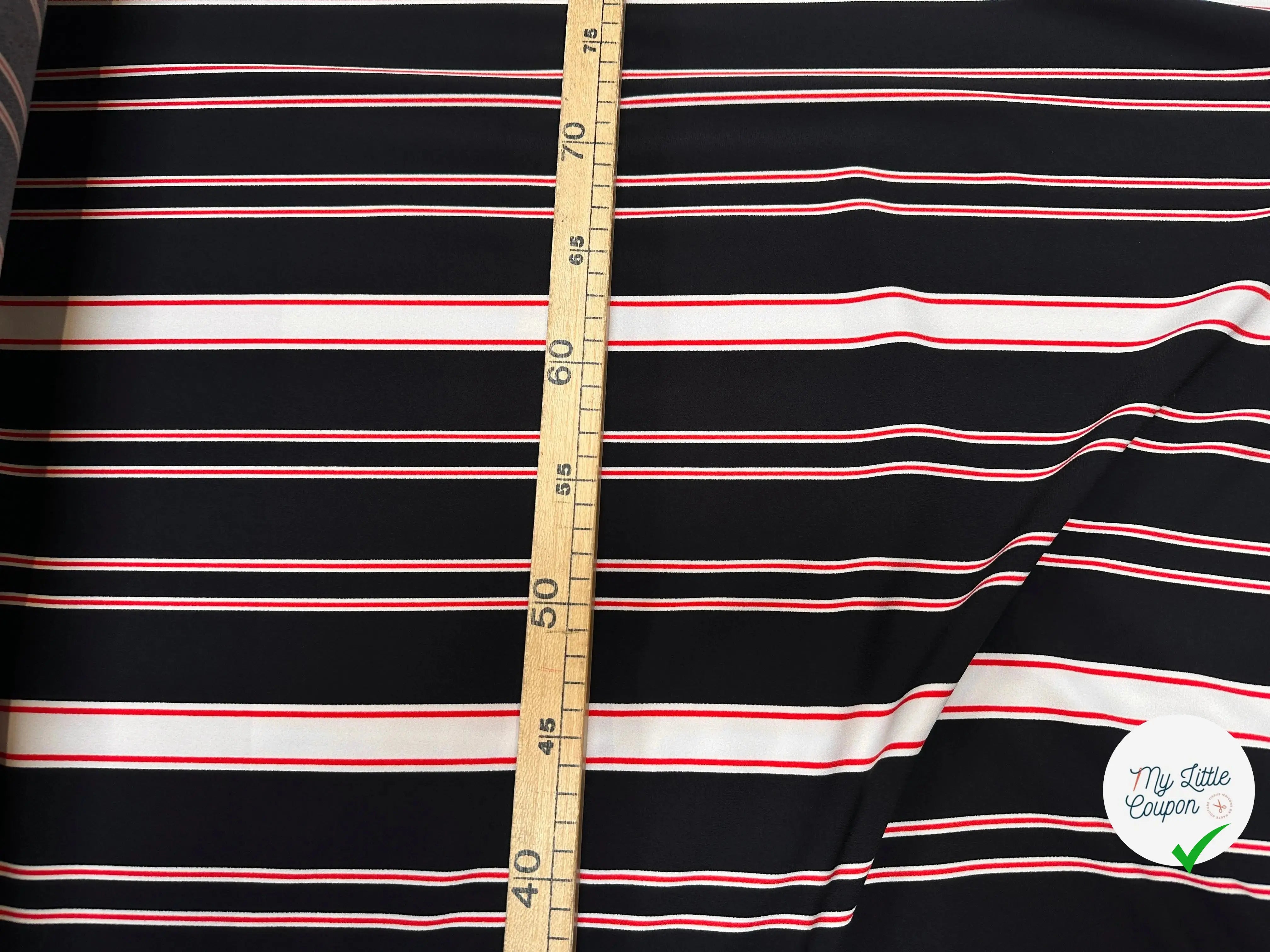 CREPE STRIPES ROUGE & BLANC FOND NOIR - My Little Coupon