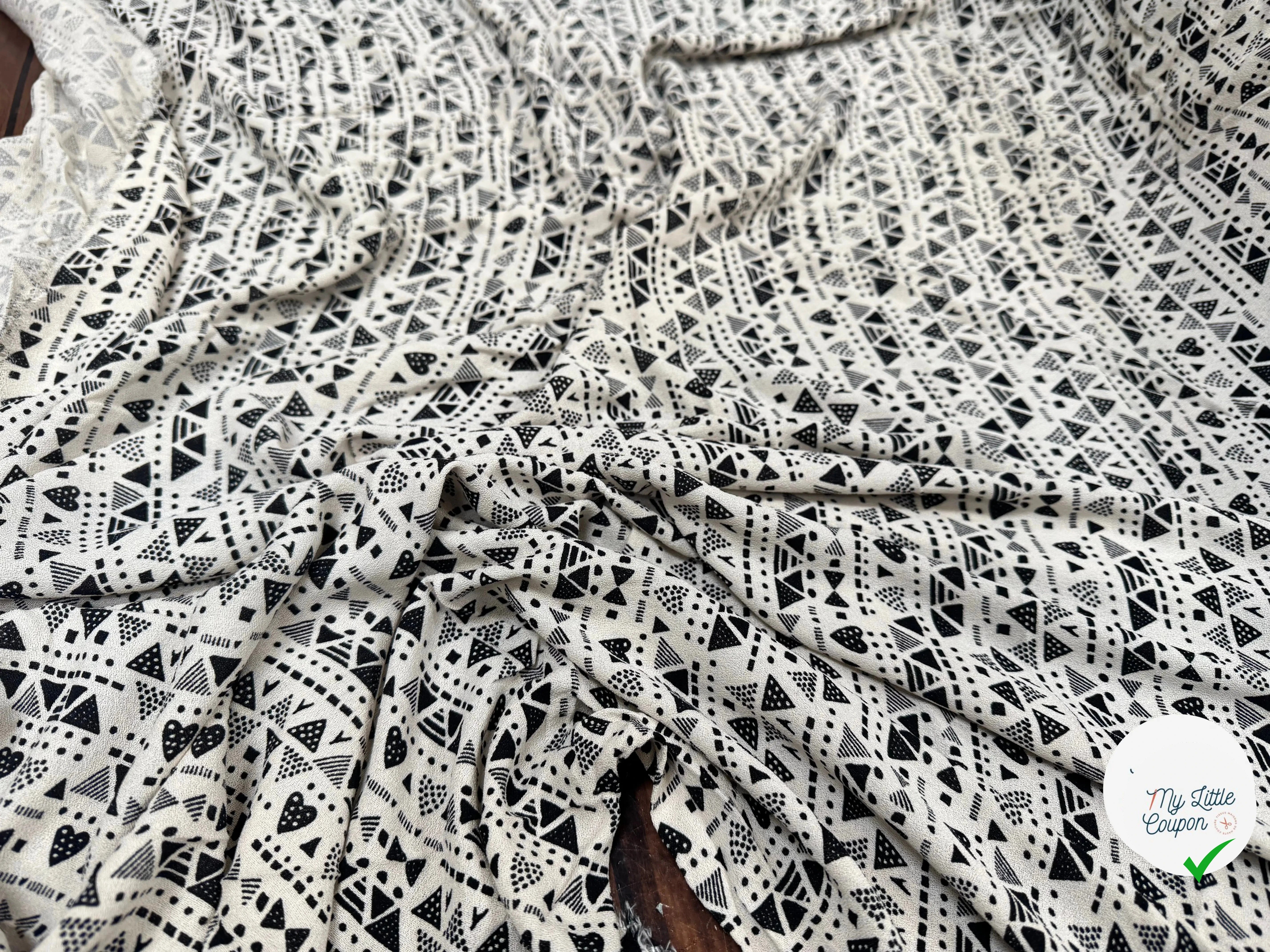 CREPE VISCOSE LOURD JOLI CŒUR - My Little Coupon