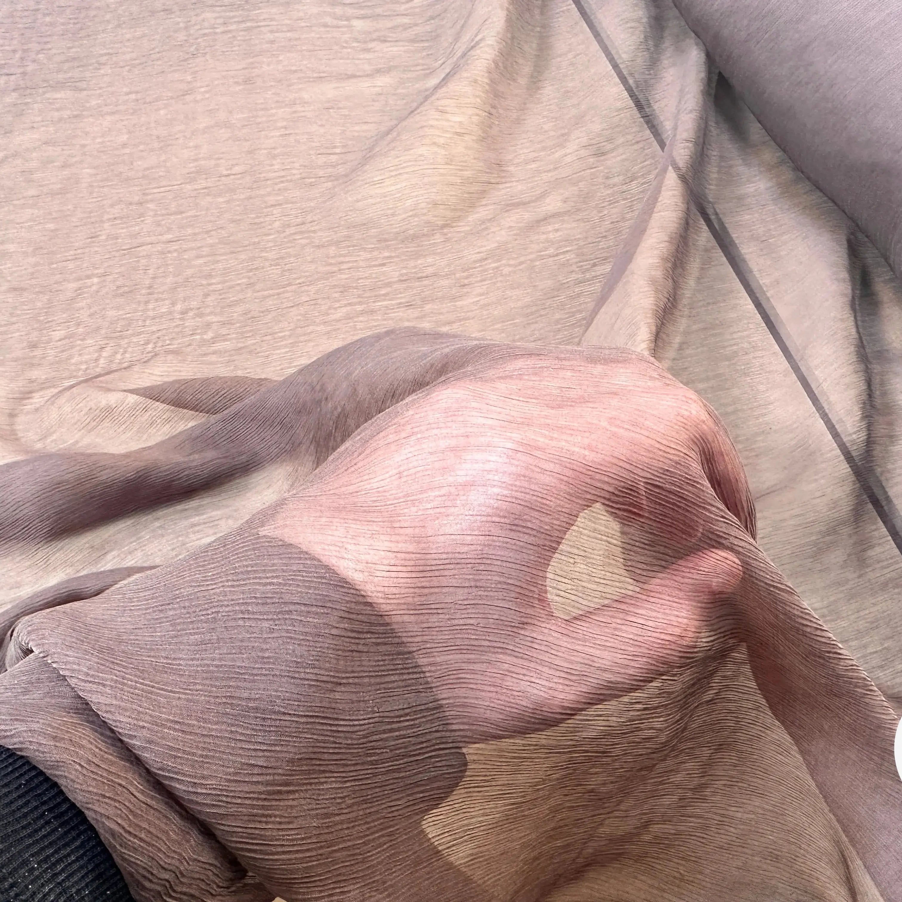 CRÉPON DE SOIE PLISSÉ MARRON - My Little Coupon