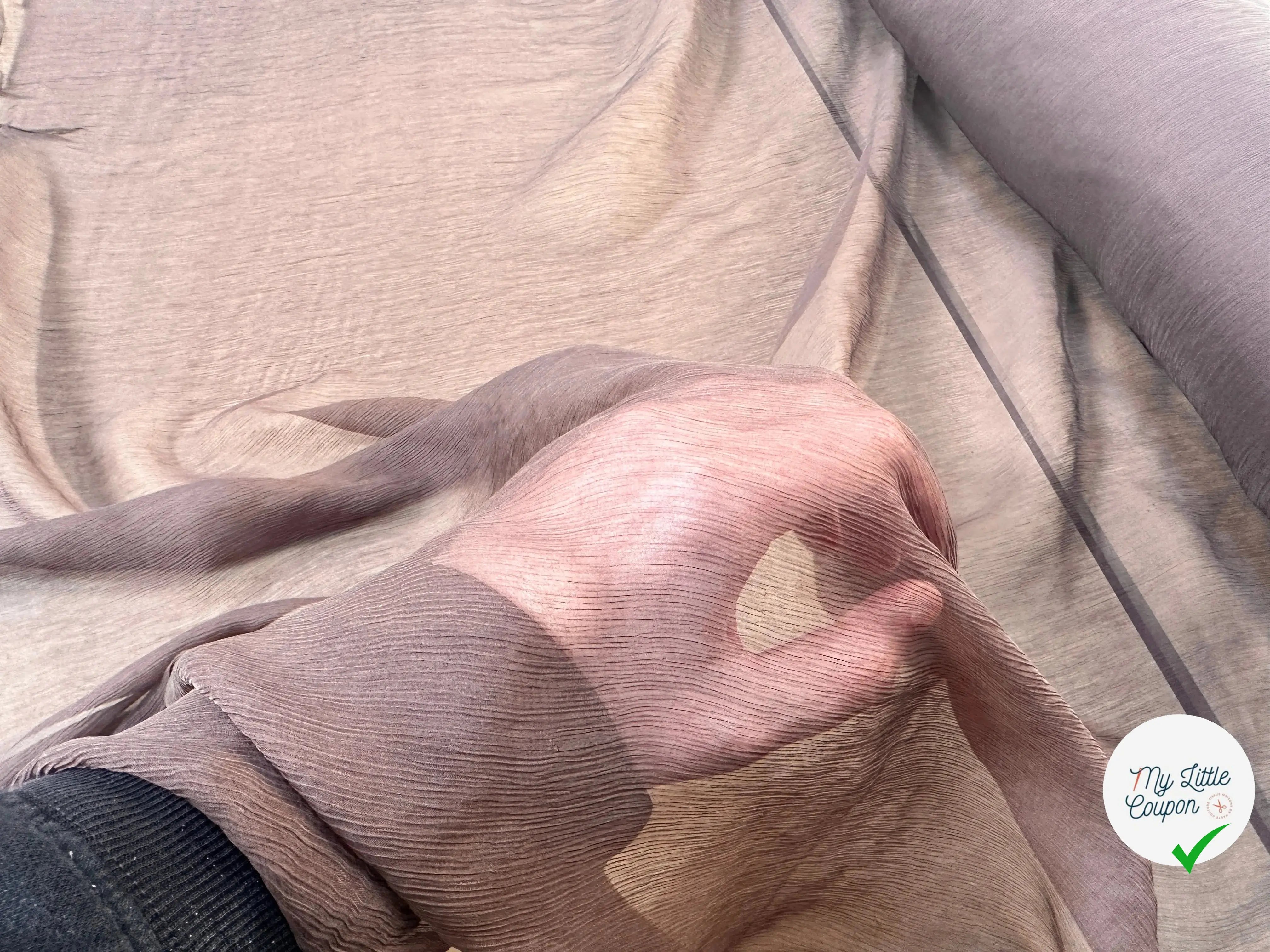 CRÉPON DE SOIE PLISSÉ MARRON - My Little Coupon