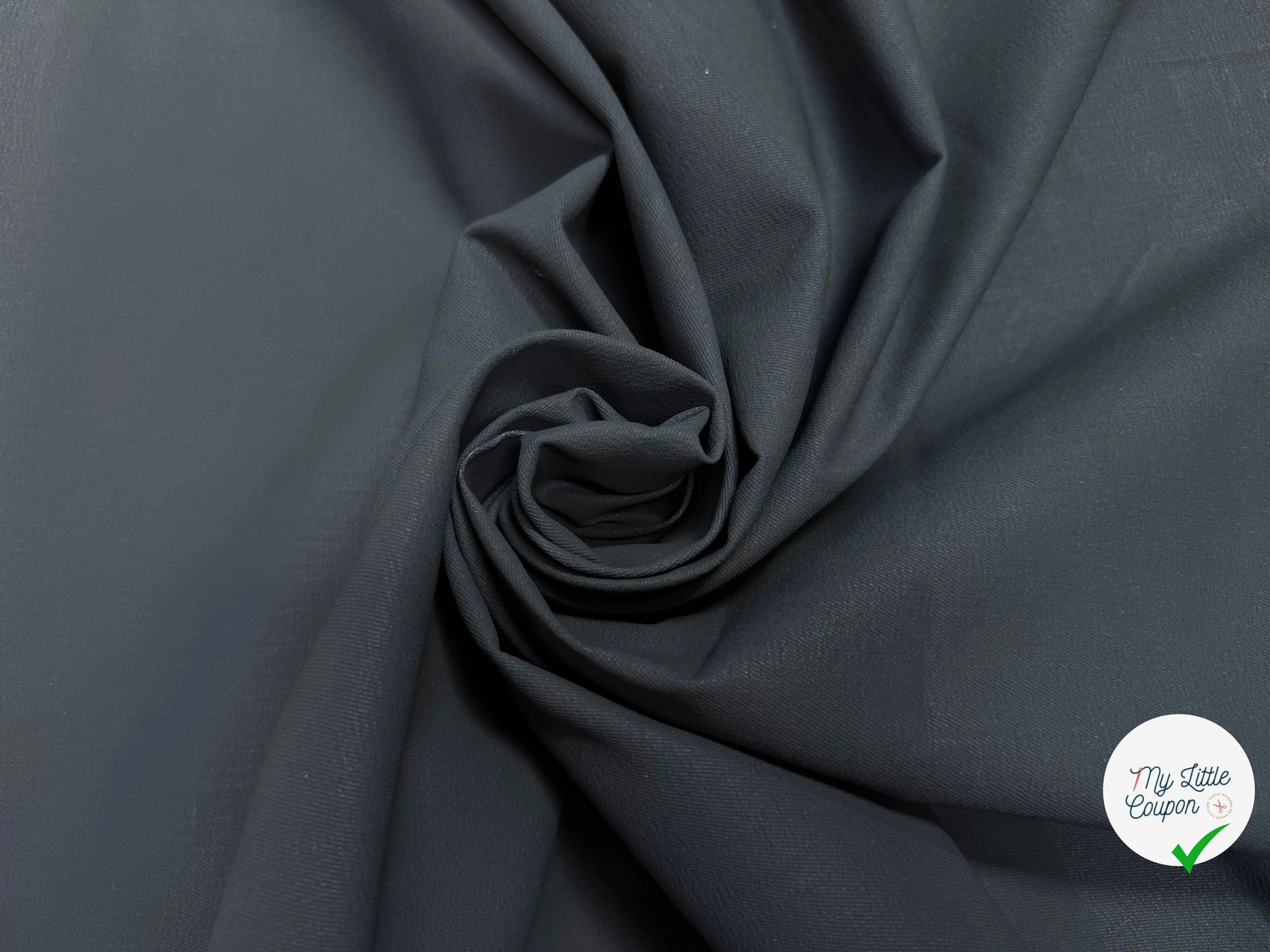 DENIM UNI CIRÉ VERT FONCÉ - My Little Coupon