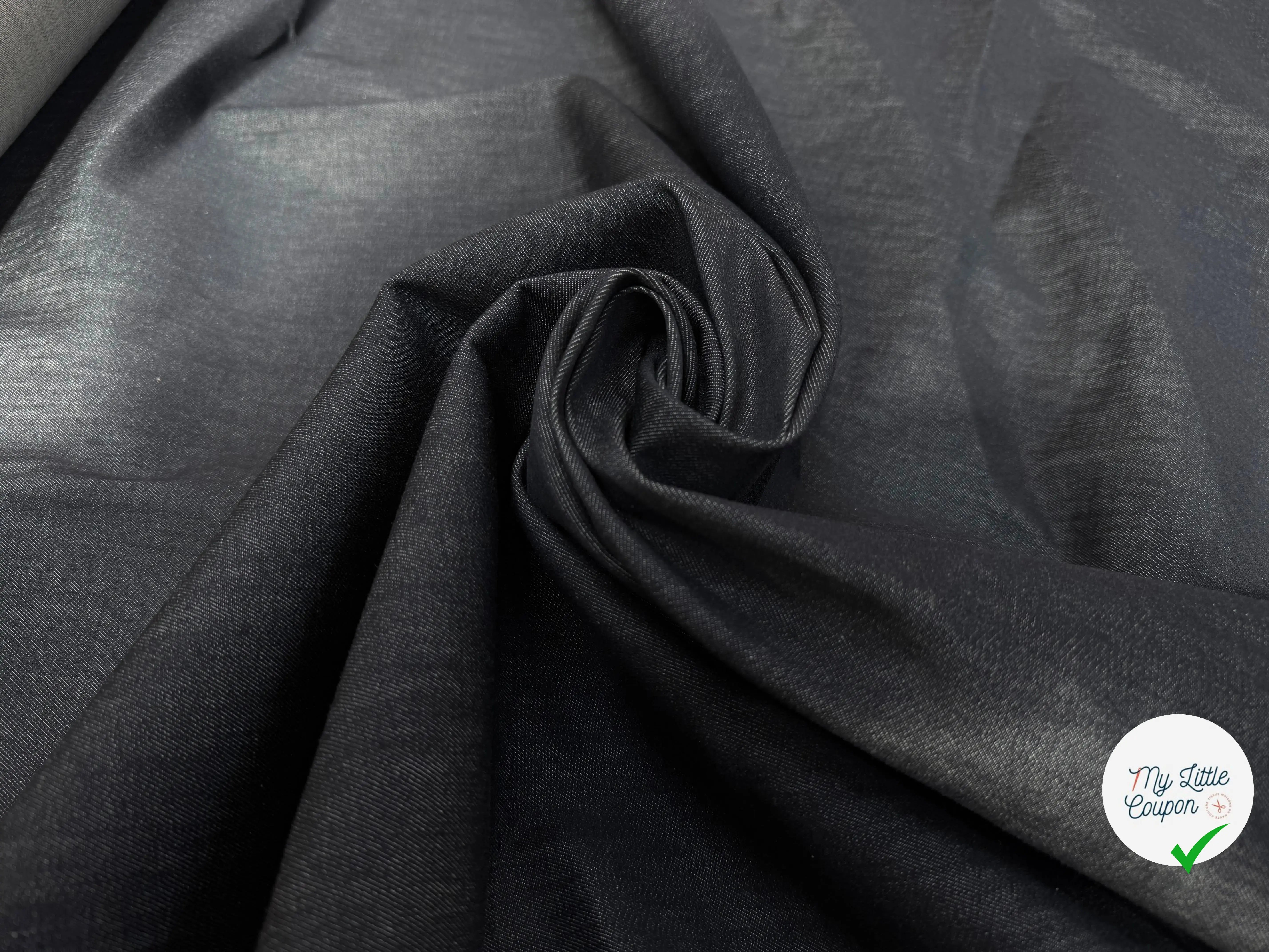 DENIM UNI NOIR STRETCH - My Little Coupon