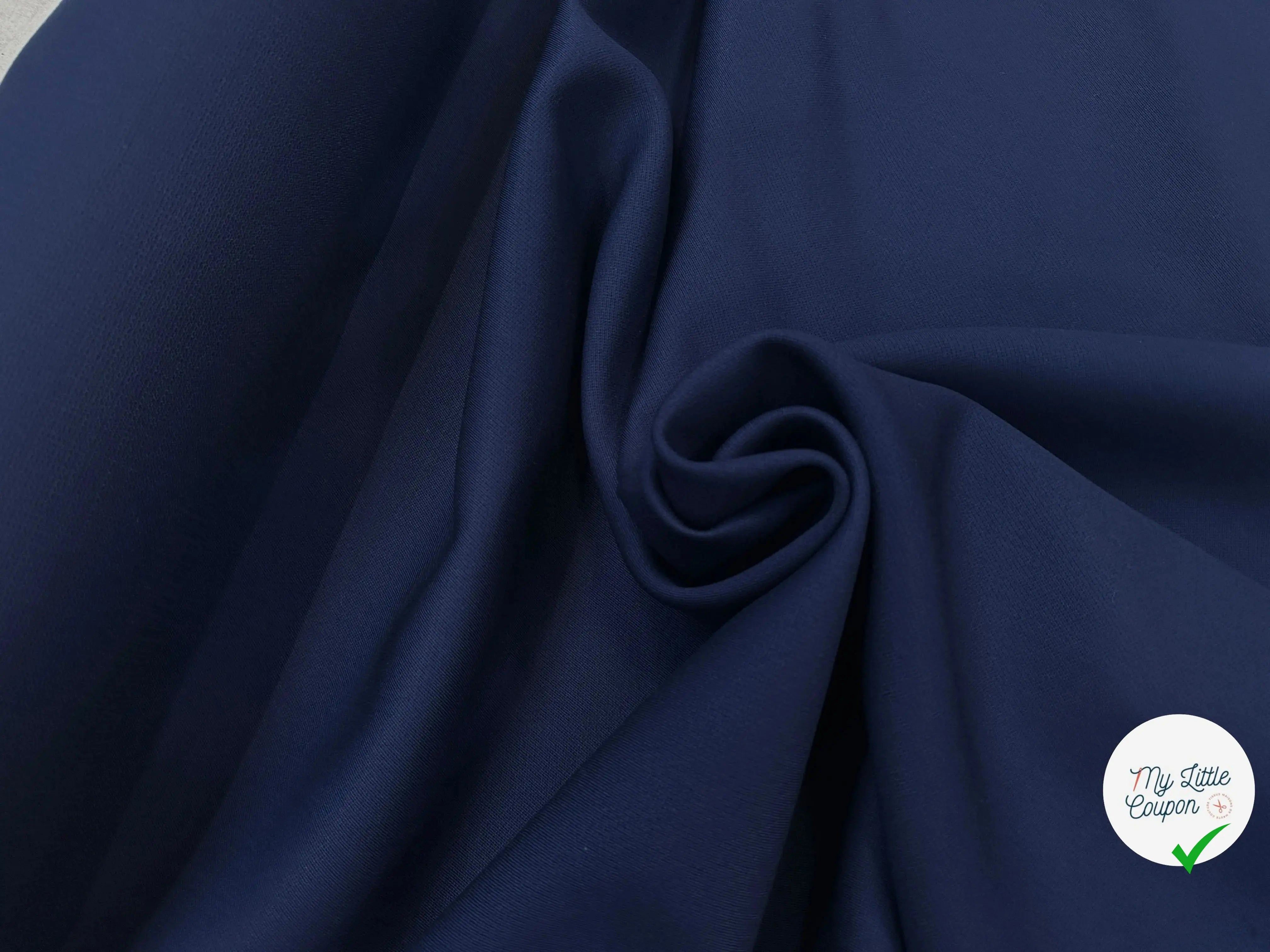 DOUBLE CRÊPE DE LAINE DE TONTE BLEU NAVY - My Little Coupon