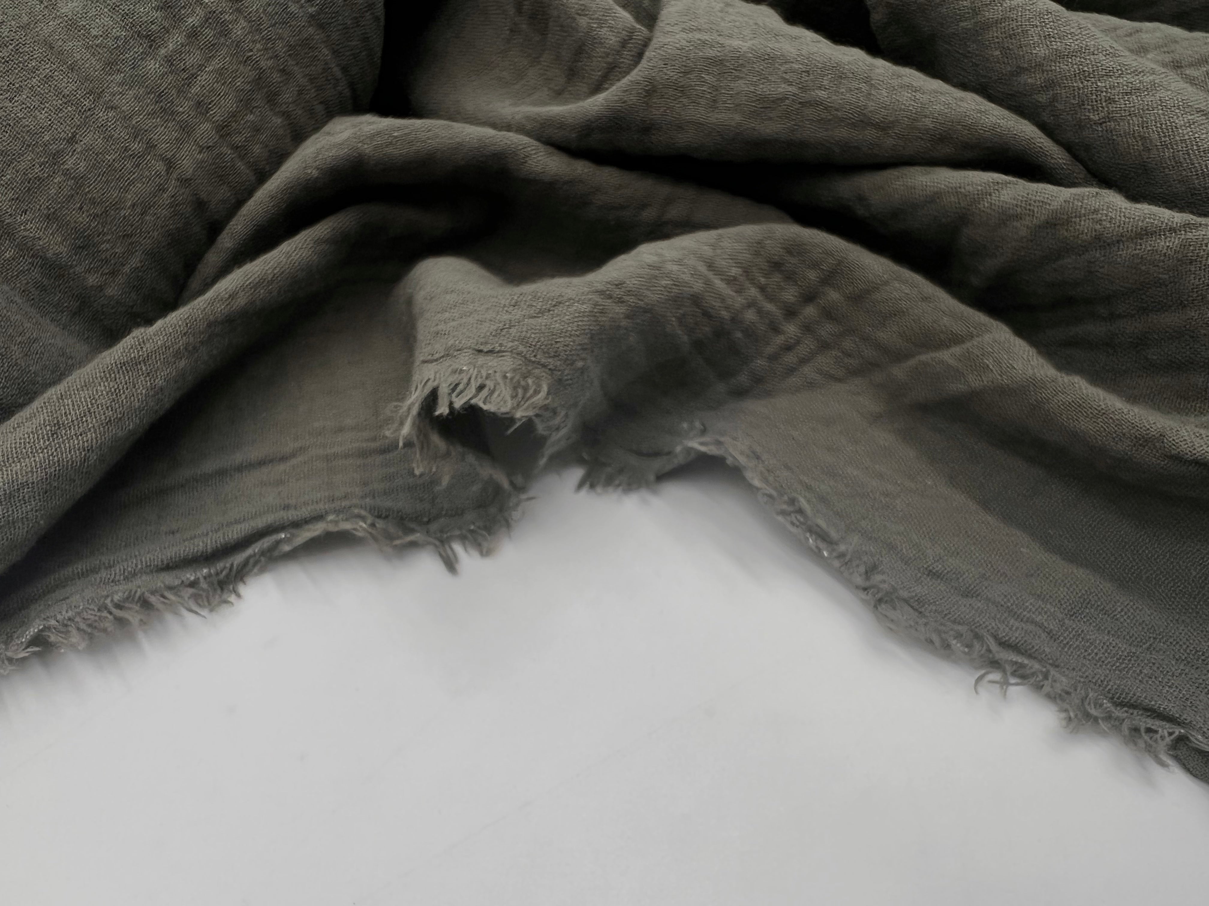 (Chute) DOUBLE GAZE DE COTON KAKI GRIS - My Little Coupon