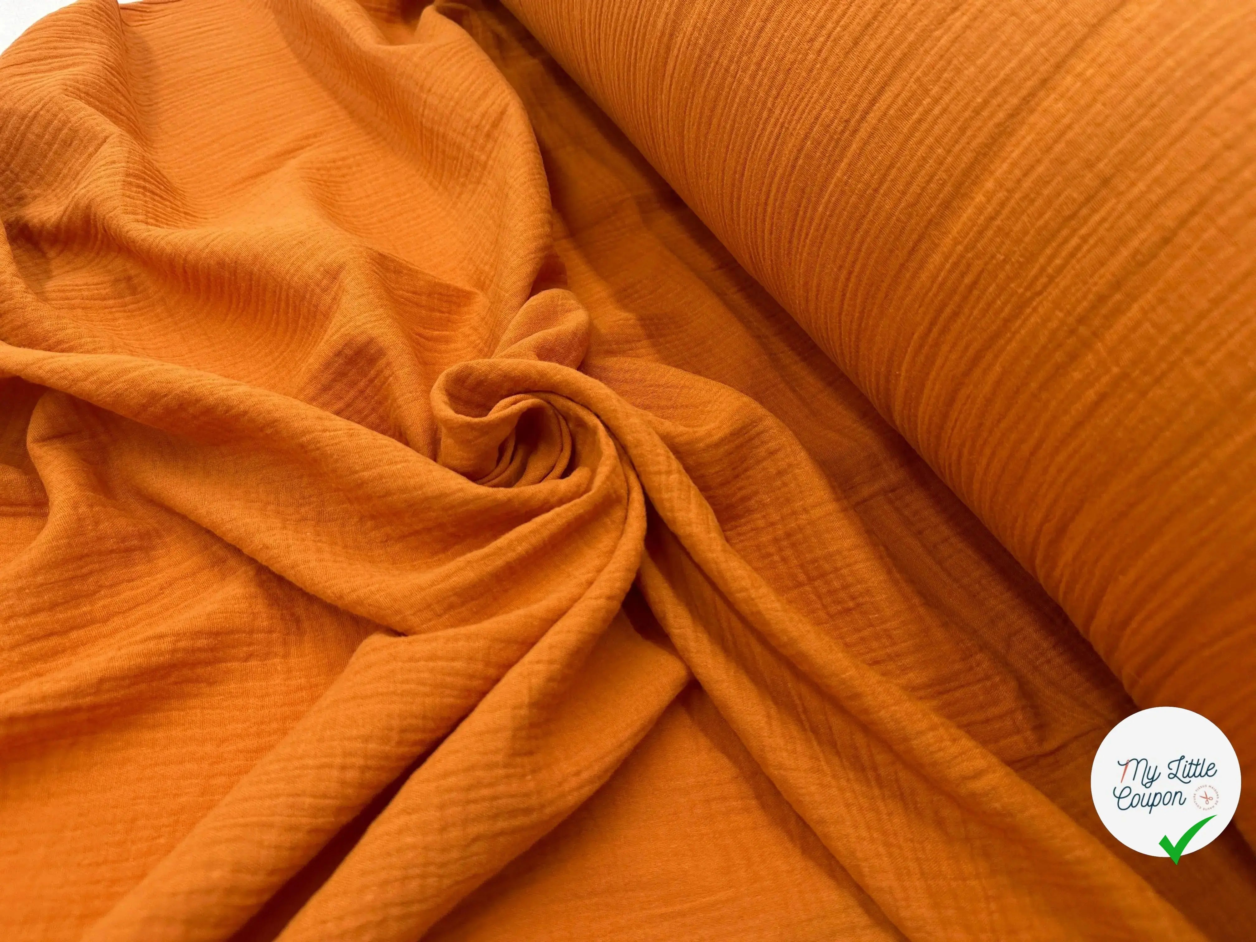 DOUBLE GAZE DE COTON ORANGE SUNSET - My Little Coupon - tissu - coudre
