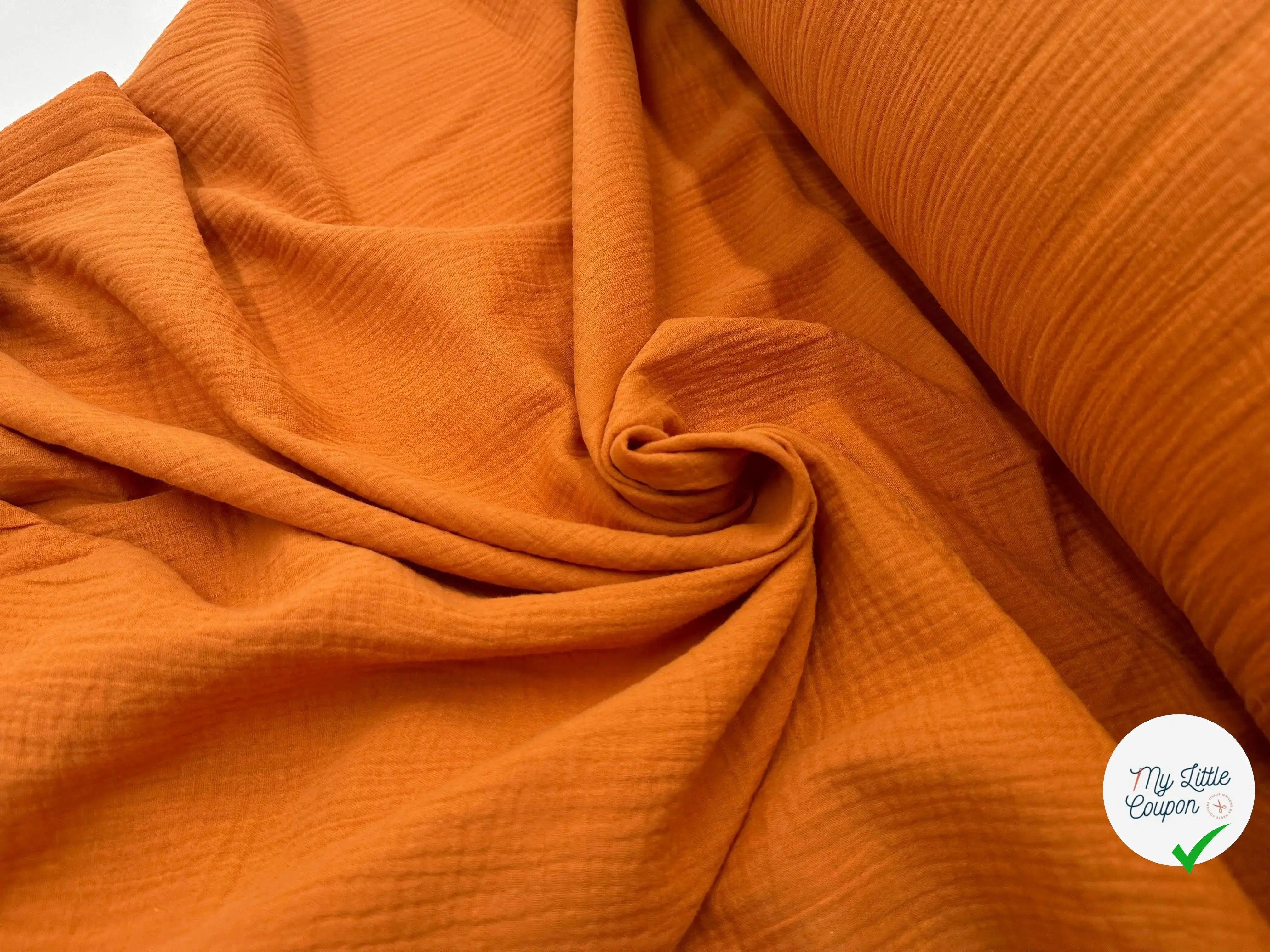 DOUBLE GAZE DE COTON ORANGE SUNSET - My Little Coupon - tissu - coudre