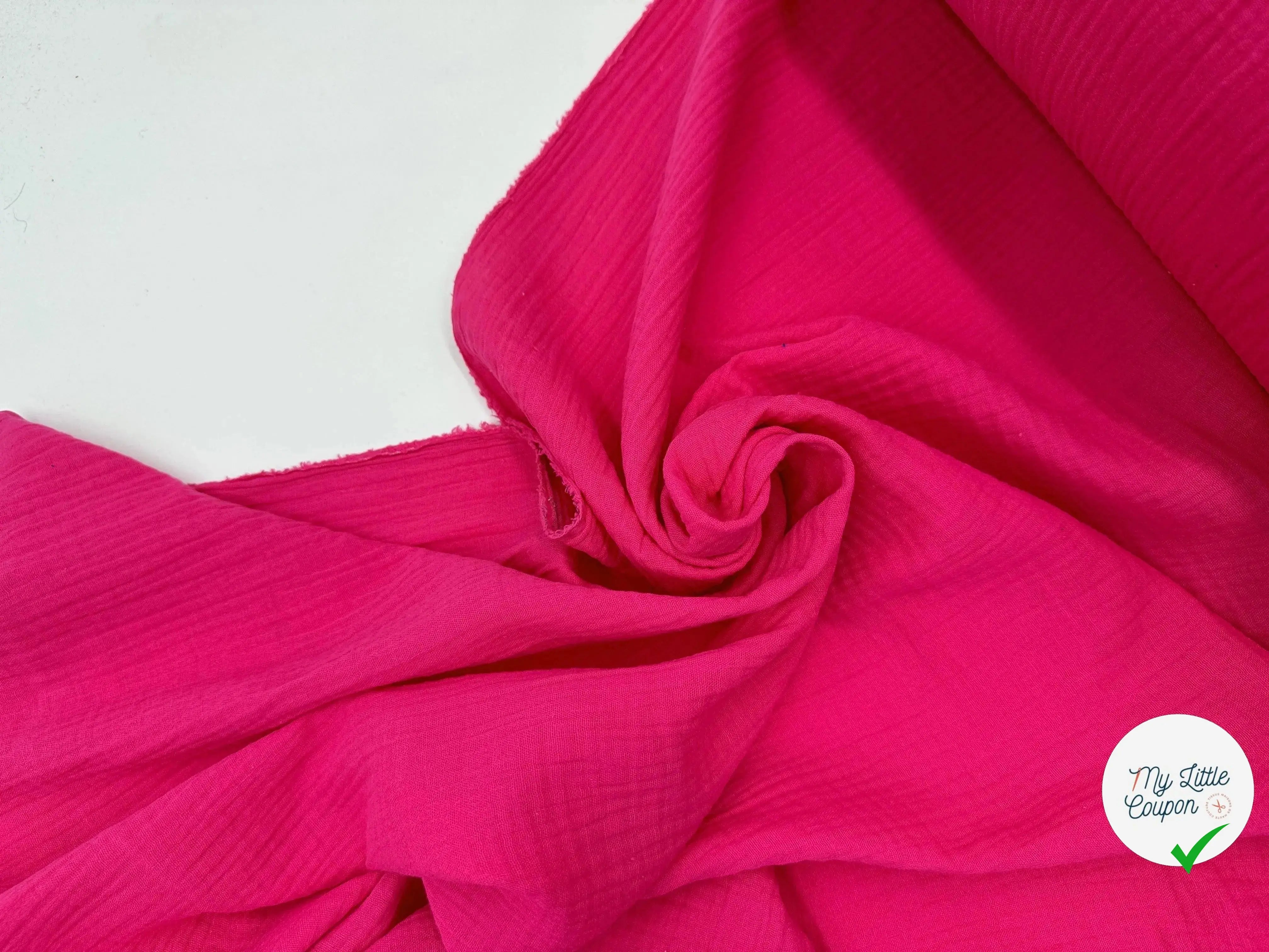 DOUBLE GAZE DE COTON ROSE FUSCHIA - My Little Coupon - tissu - coudre