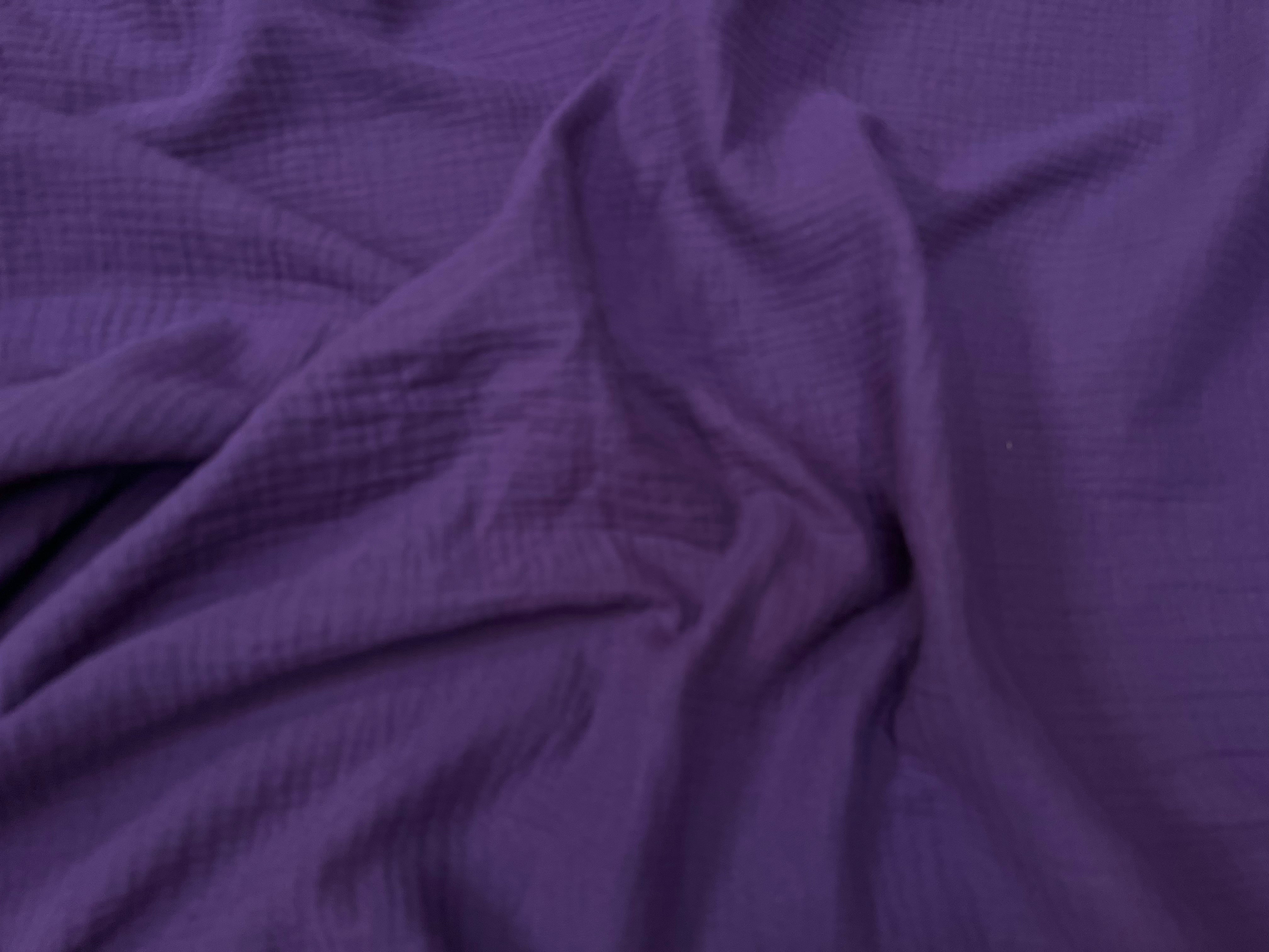 DOUBLE GAZE DE COTON VIOLETTE UNIE - My Little Coupon