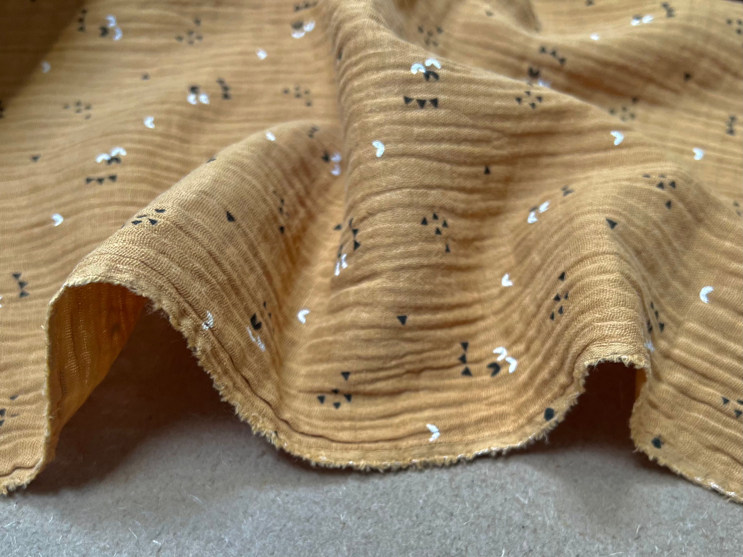 DOUBLE GAZE GAUFREE MAELOU CAMEL/ BLANC MAT 130 - My Little Coupon