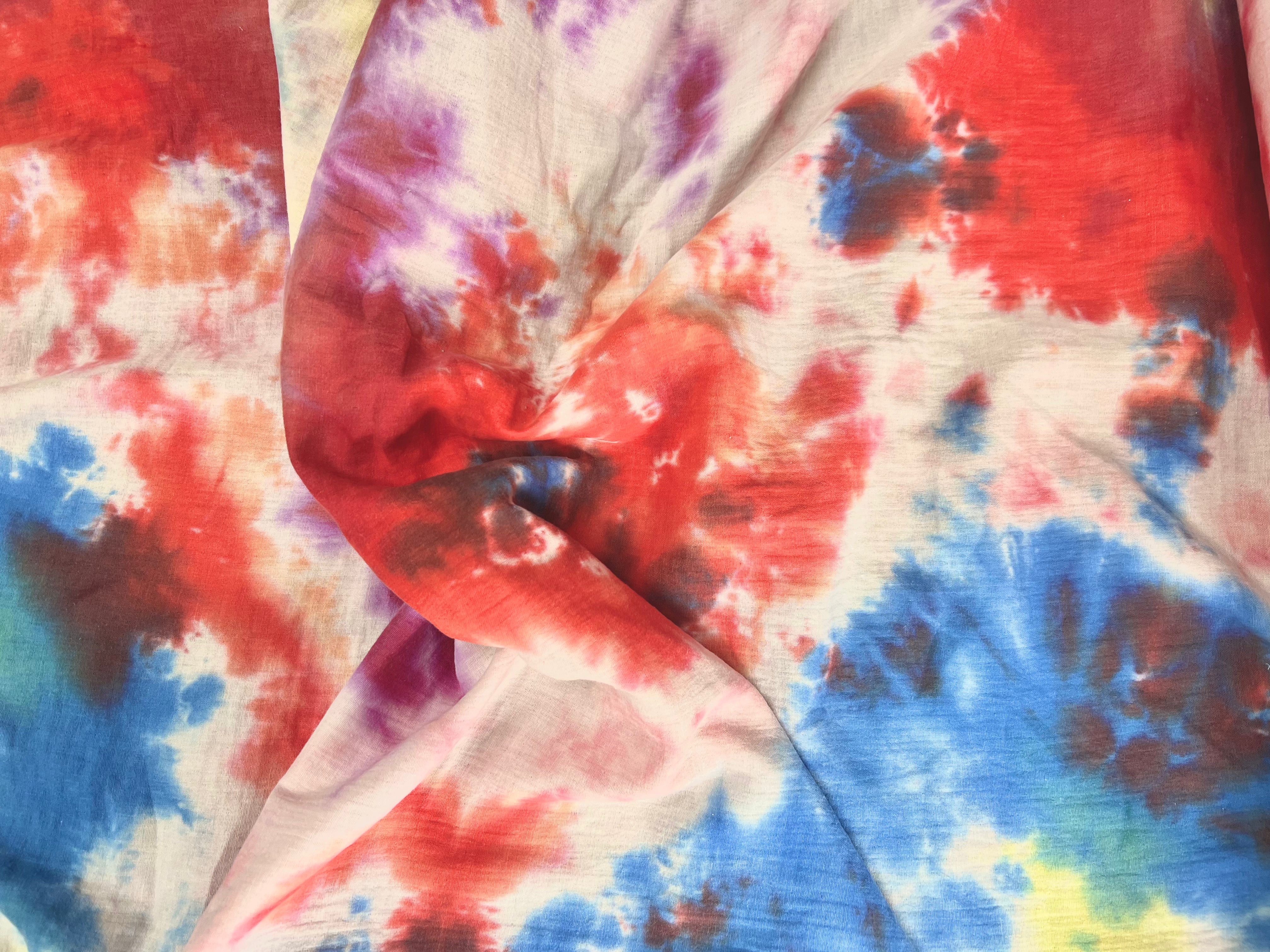 DOUBLE GAZE IMPRIMÉE TYE AND DYE COTON ORGANIQUE CERTIFICATION GOTS - My Little Coupon